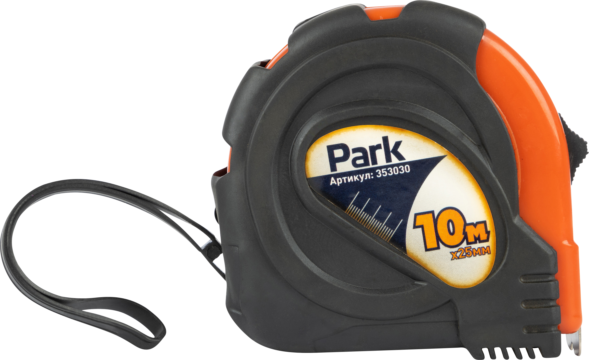 Изображение товара Рулетка PARK TM30-10025 10мx25мм, с фиксатором и прорезиненным корпусом, Арт. 353030