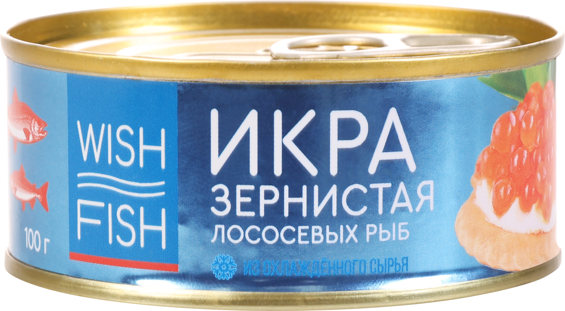 Изображение товара Икра лососевая соленая WISH FISH зернистая, 100г