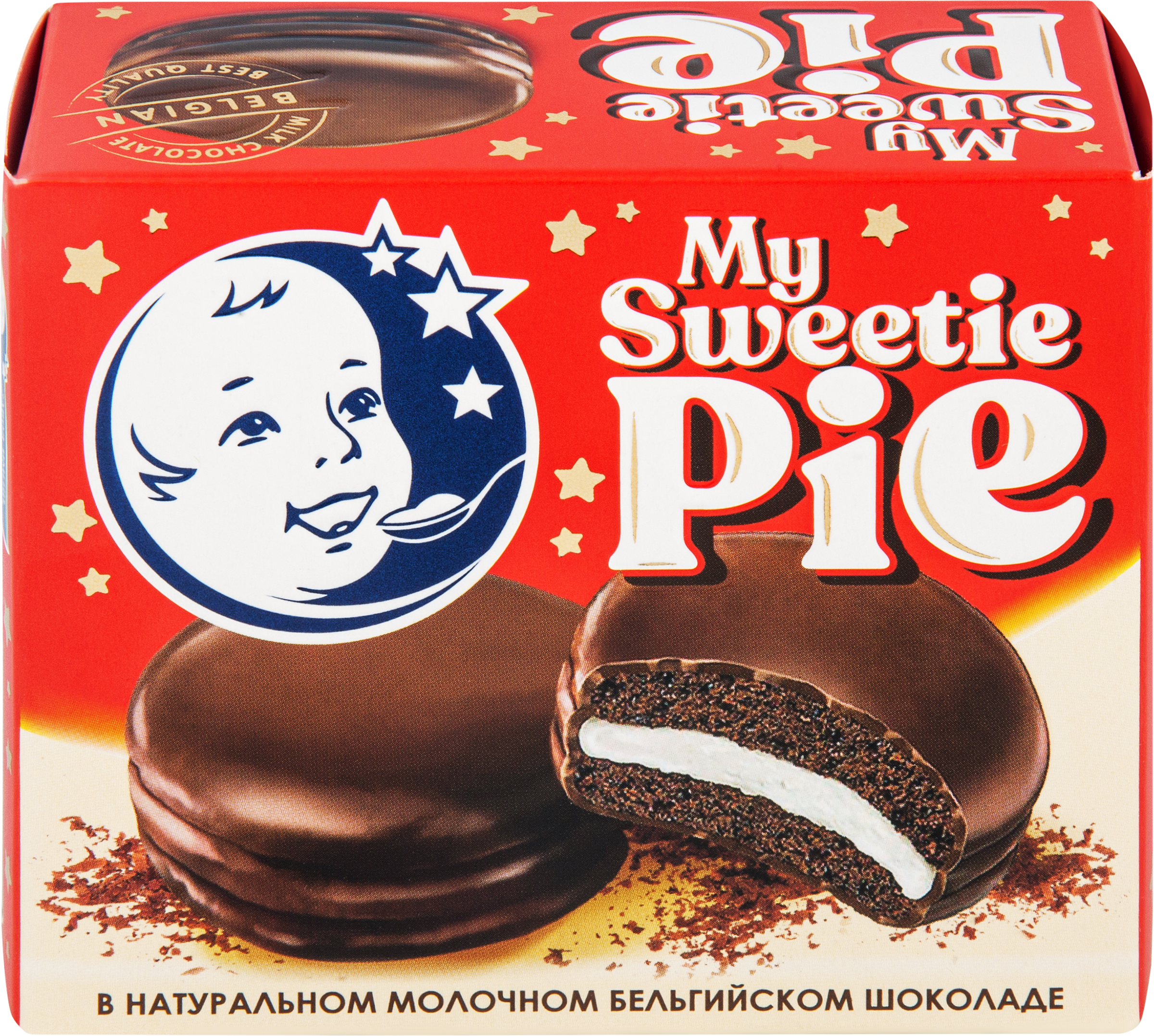 Изображение товара Десерт молочный ЗАВОД ИМЕНИ ПАСТУХОВА Sweetie Pie с бисквитом и суфле, без змж, 60г