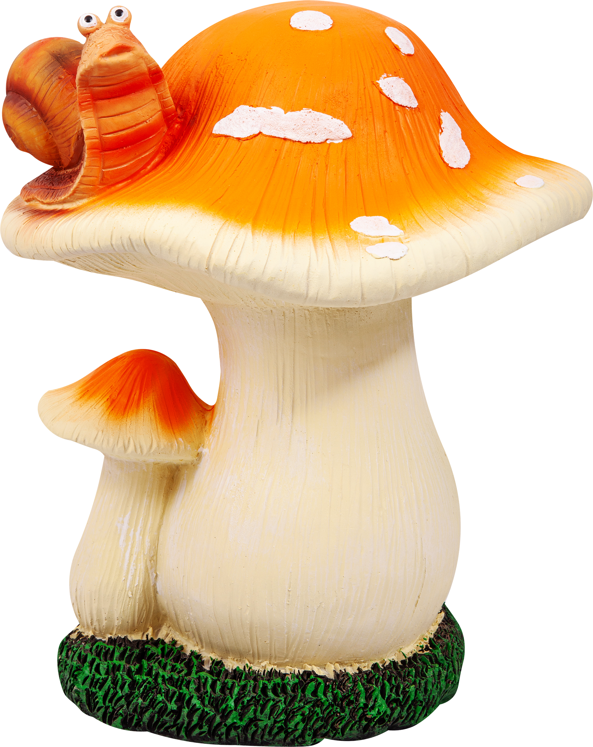 Изображение товара Фигура садовая GIARDINO CLUB Грибы с улиткой 23х23х28см, Арт. GD24021