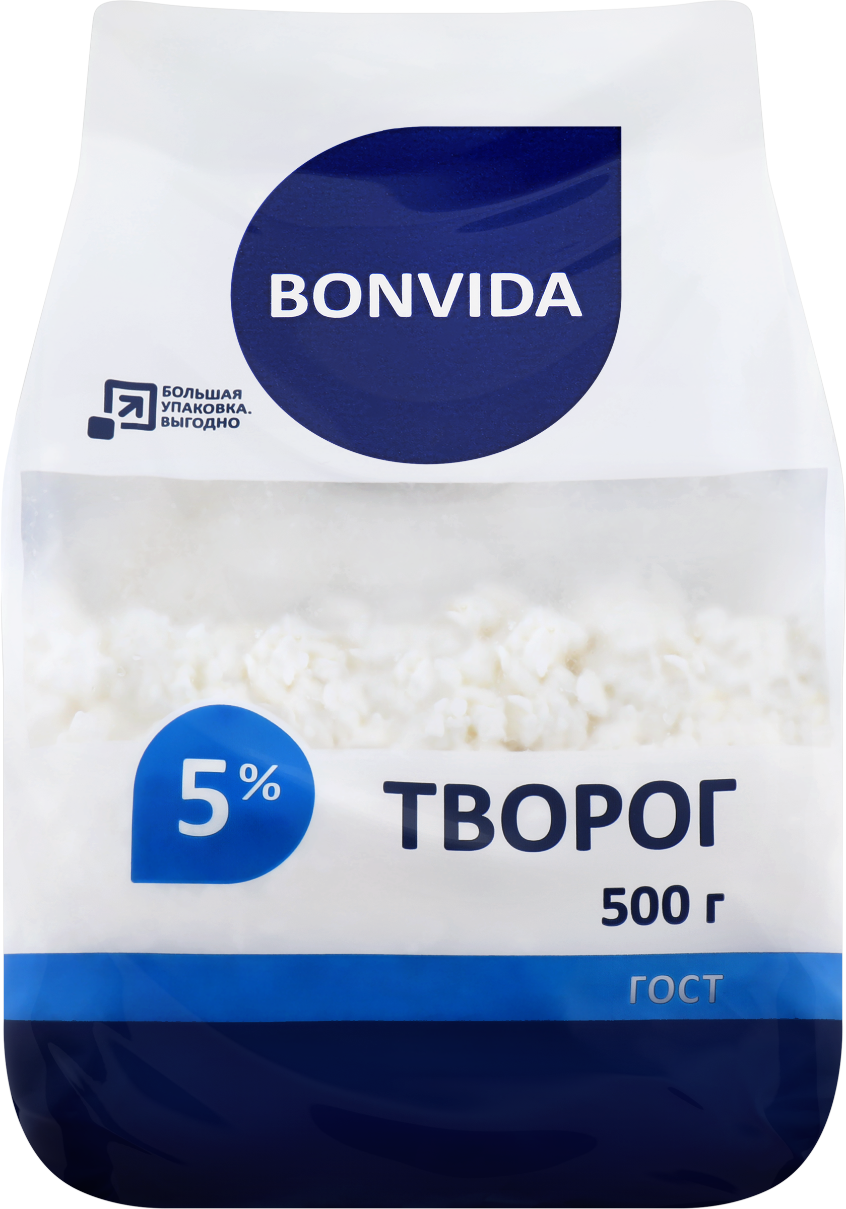 Изображение товара Творог рассыпчатый BONVIDA 5% без змж 500г натуральный белковый продукт