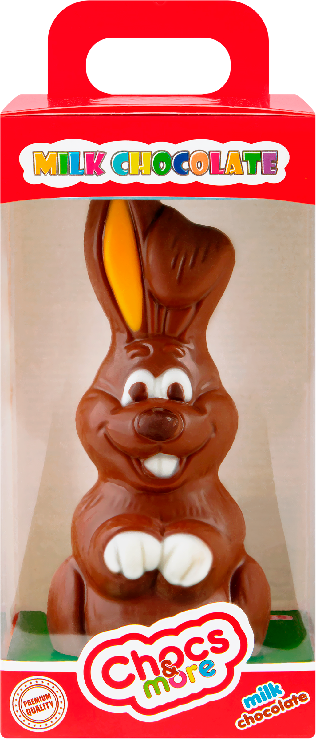 Изображение товара Шоколадная фигурка Заяц молочный 40г CHOCS & MORE оригинальный подарок для детей