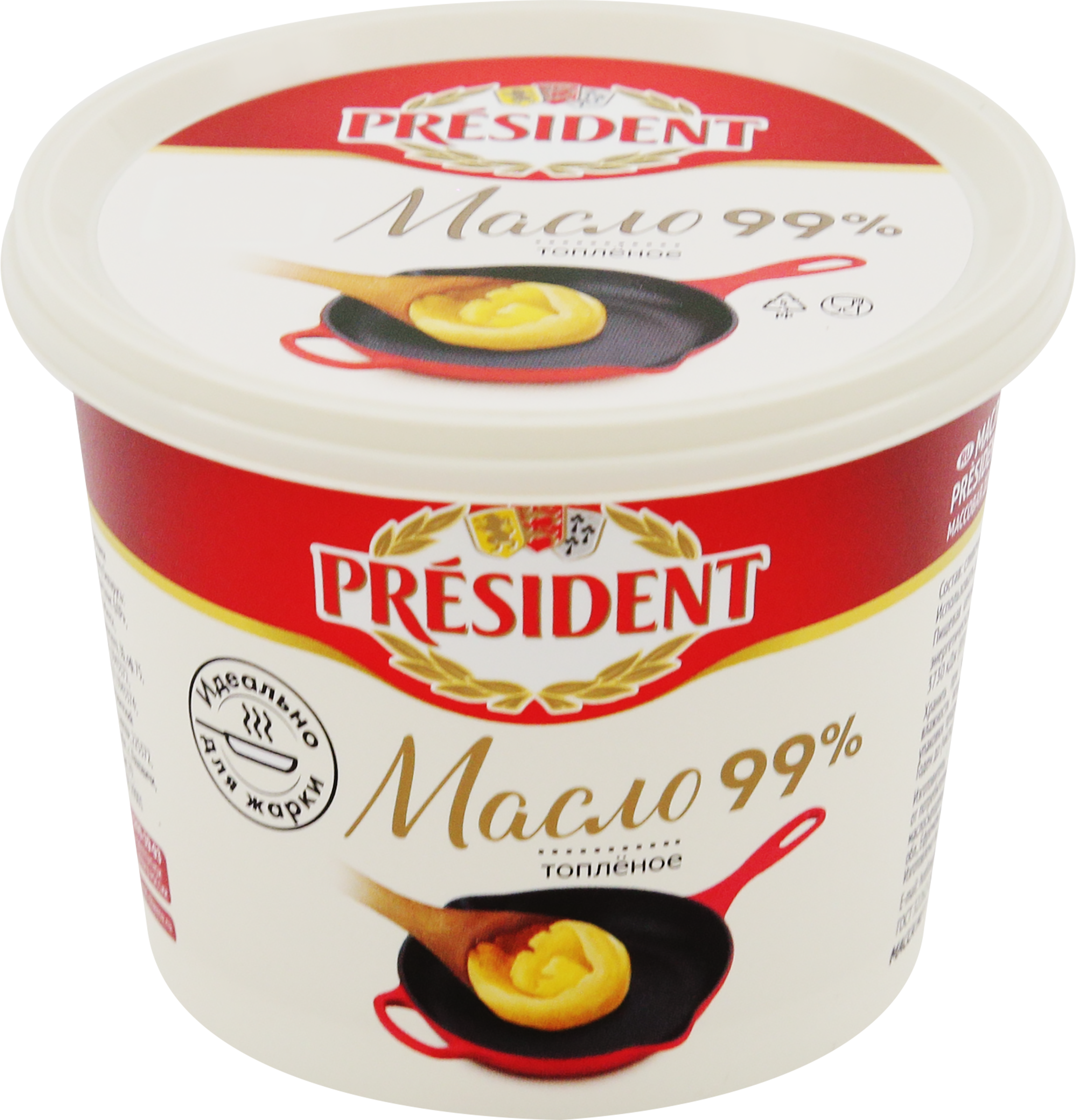 Изображение товара Масло топленое PRESIDENT 99% без змж 200г для жарки и запекания