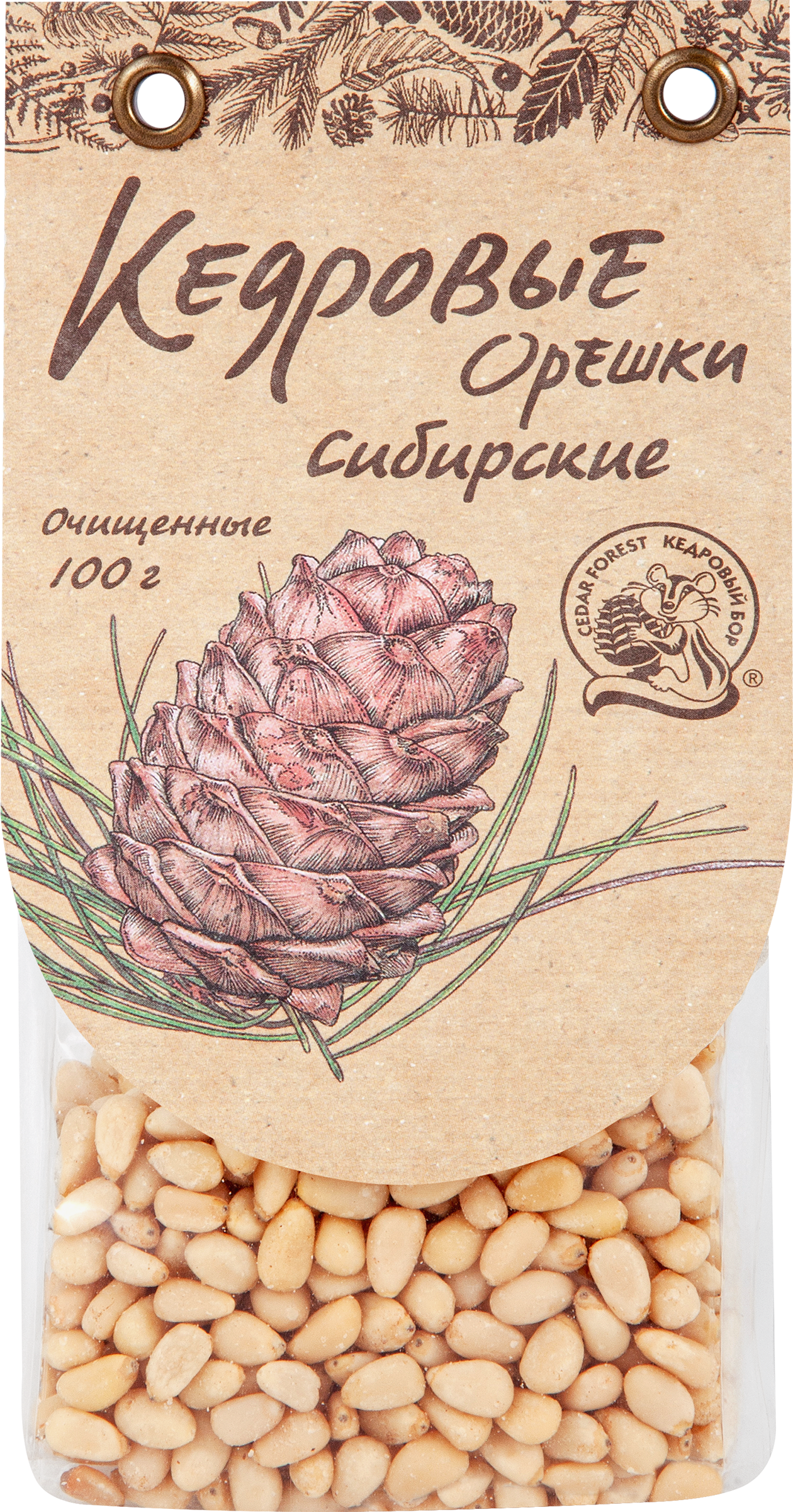 Изображение товара Орехи кедровые КЕДРОВЫЙ БОР очищенные 100г для здорового питания