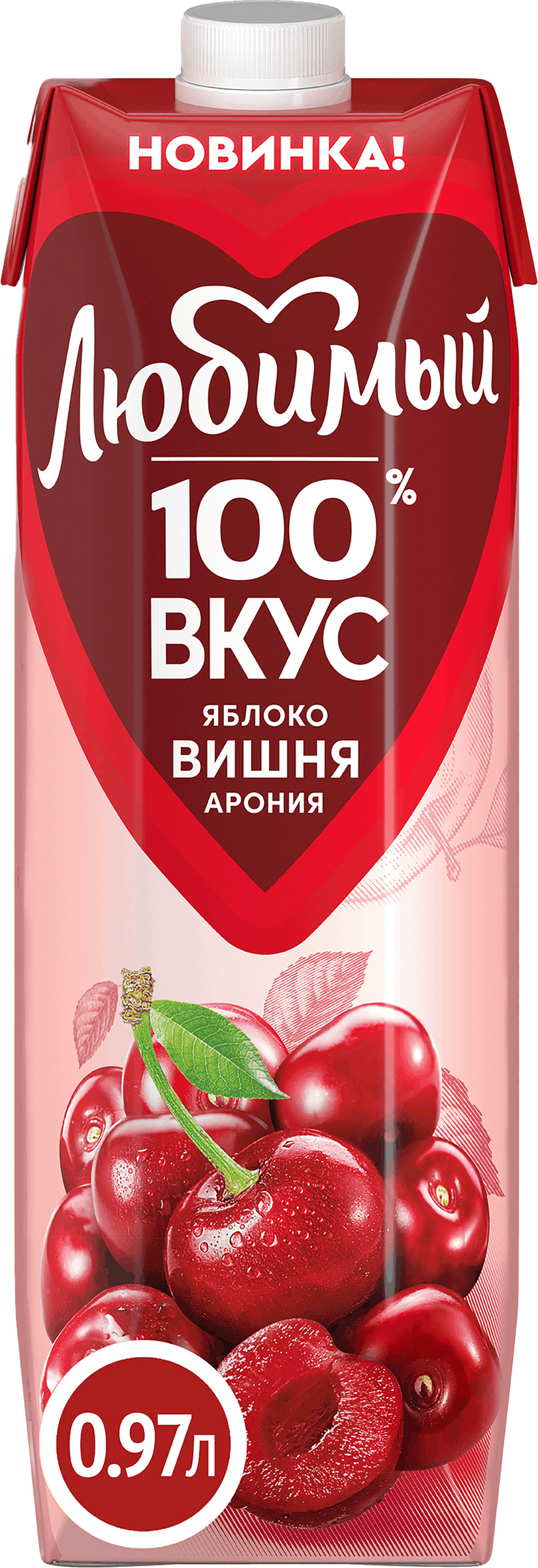 Изображение товара Нектар ЛЮБИМЫЙ Яблоко, вишня, черноплодная рябина, 0.97л