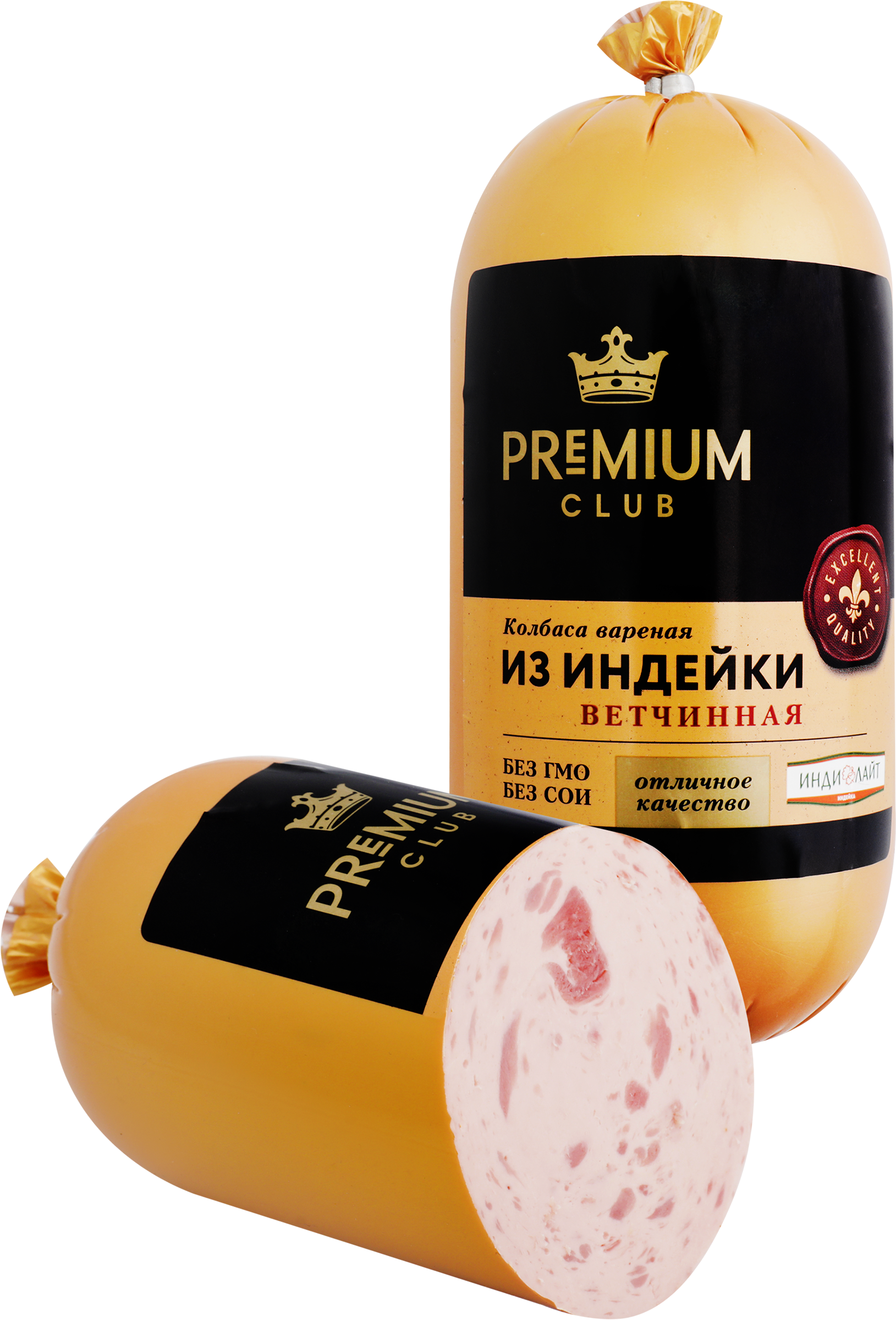 Изображение товара Колбаса вареная PREMIUM CLUB Ветчинная из индейки 400г натуральный вкус