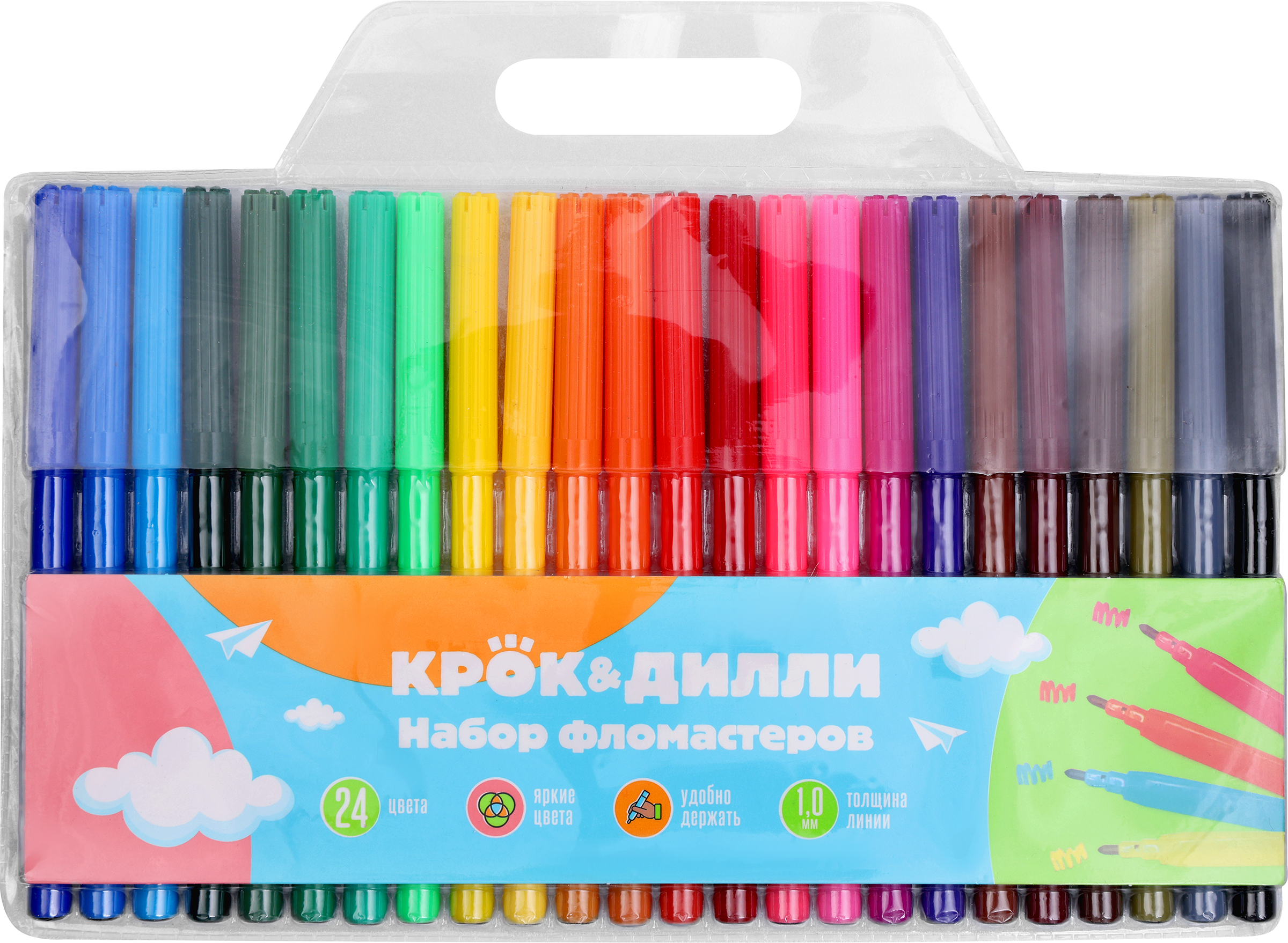Изображение товара Фломастеры КРОК&ДИЛЛИ 24 цвета, Арт. KW848-24