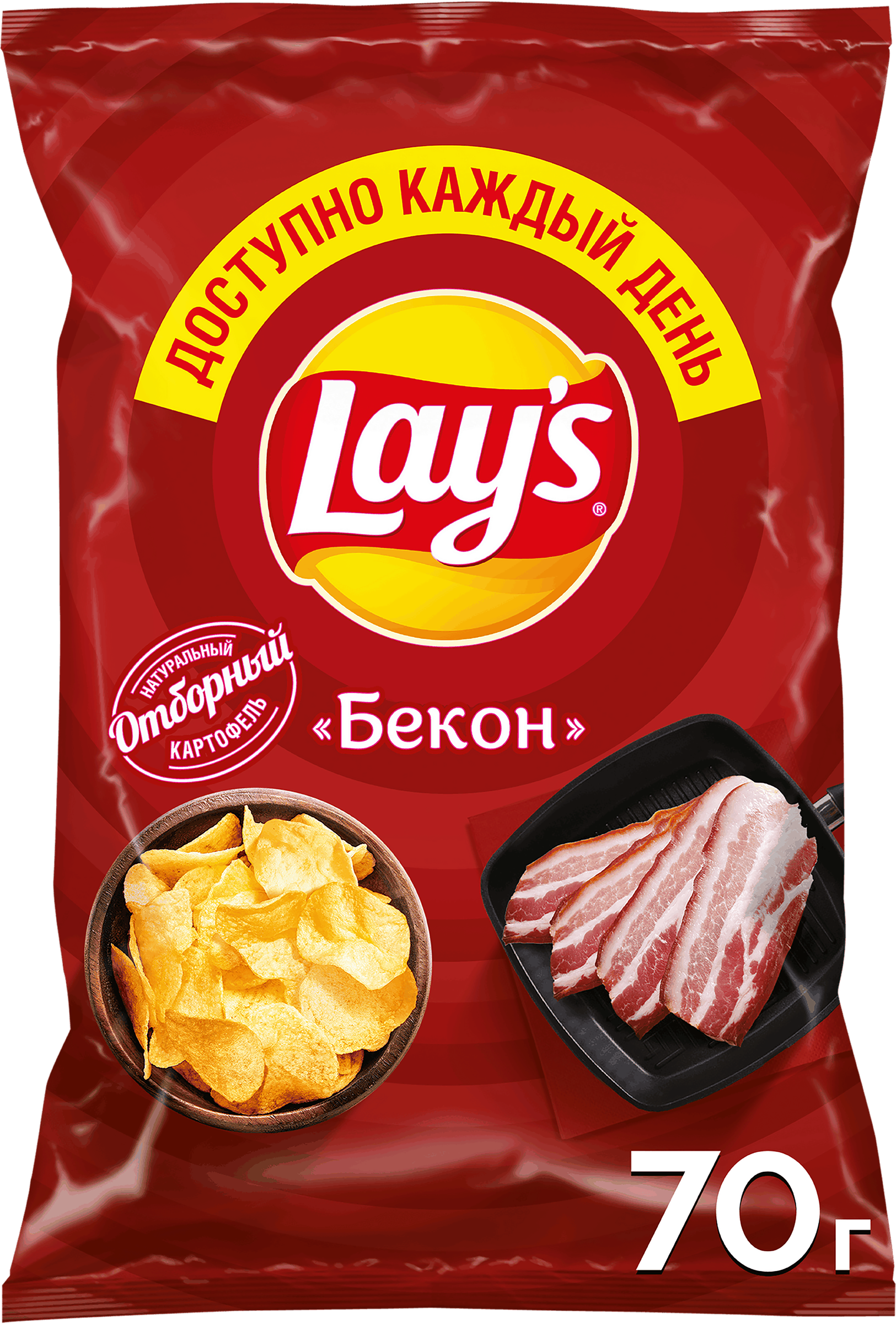 Изображение товара Чипсы LAY'S Бекон 70г - вкусная закуска для любого случая