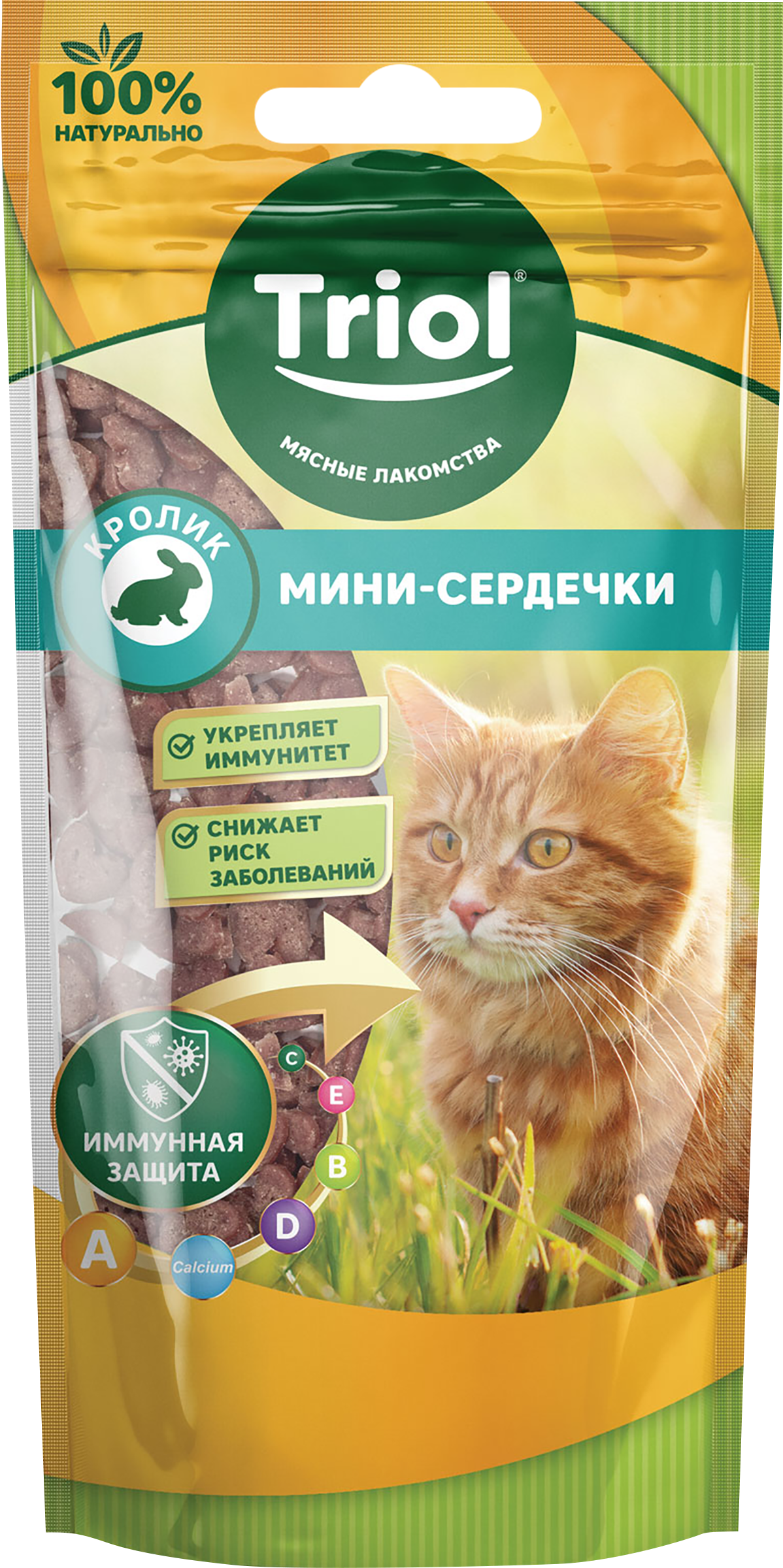 Изображение товара Лакомства для кошек TRIOL Мини-сердечки из кролика, 40г