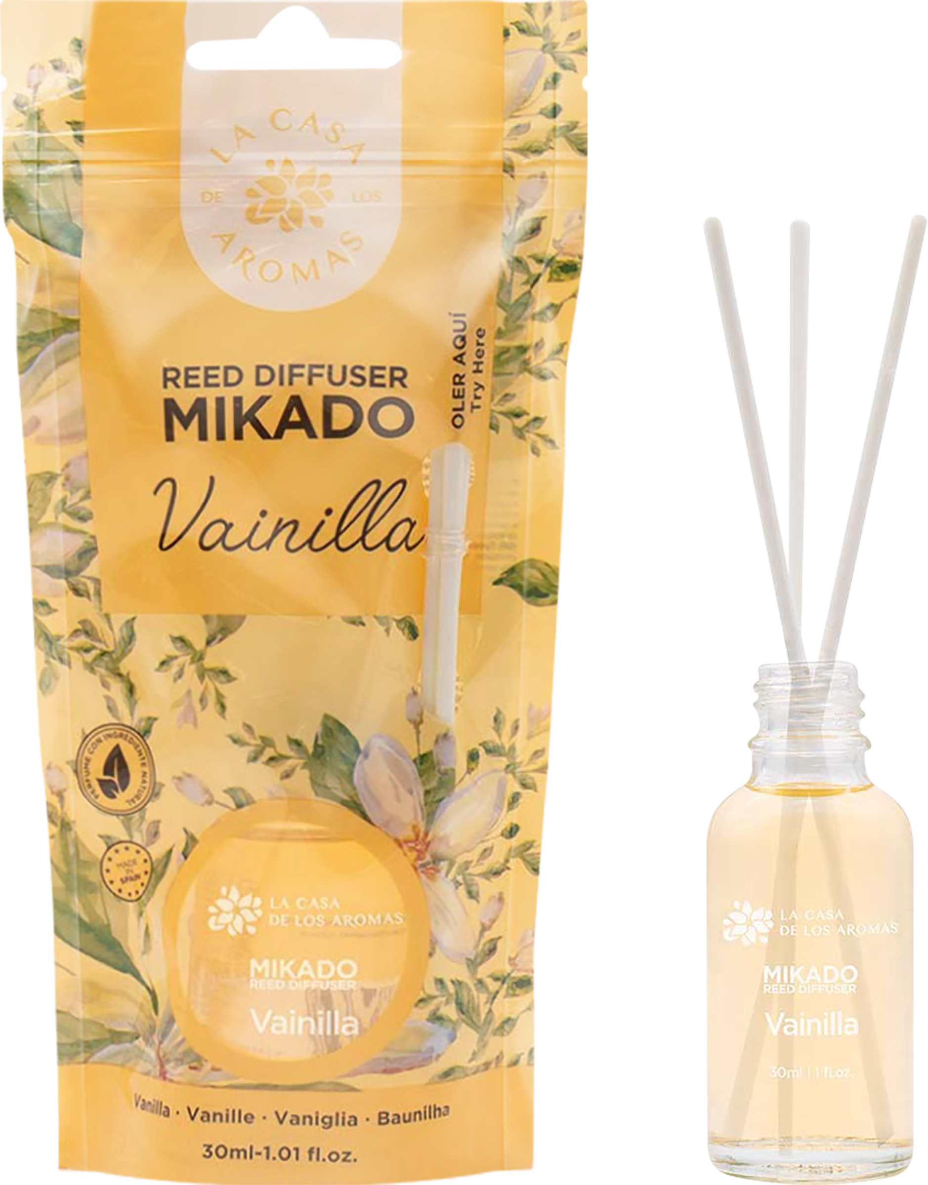 Изображение товара Ароматизатор жидкий для воздуха с палочками Mikado Ваниль 30мл