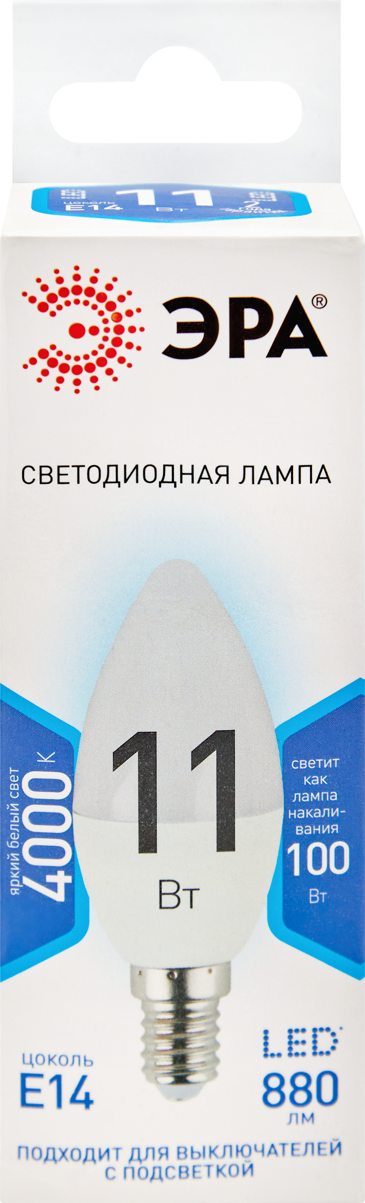 Изображение товара Светодиодная лампа ЭРА Std LED B35-11W-840-E14 свеча NeutWhite 11Вт
