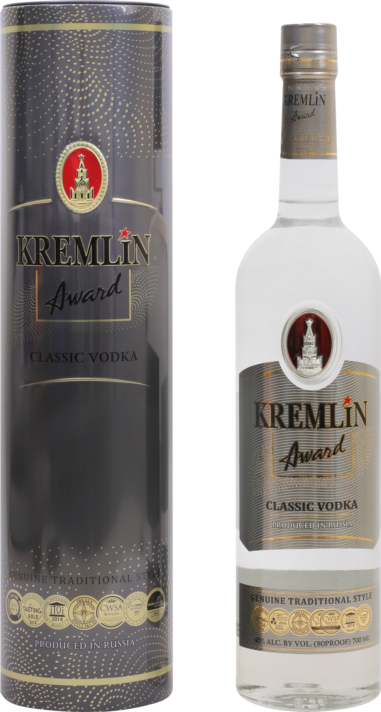 Изображение товара Водка KREMLIN AWARD Classic 40%, 0.7л, премиальный напиток