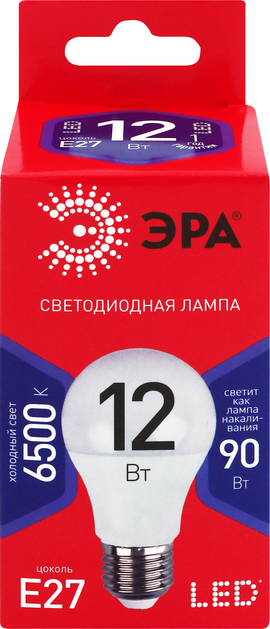 Изображение товара Светодиодная лампа ЭРА Red line LED A60-12W-865-E27 R холодный дневной свет