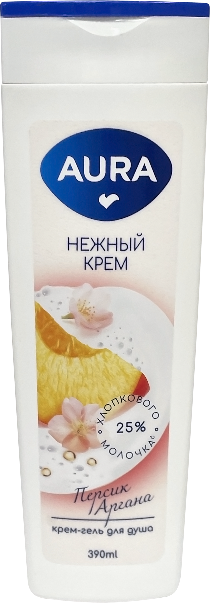 Изображение товара Крем-гель для душа AURA Персик и аргана, 390мл