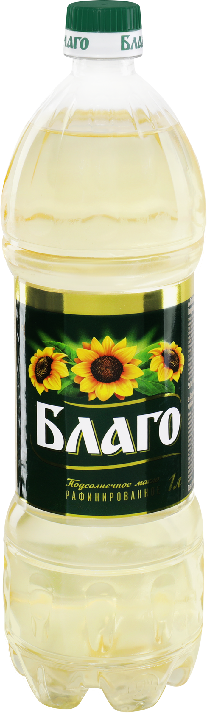 Изображение товара Масло подсолнечное БЛАГО рафинированное дезодорированное первый сорт, 1л