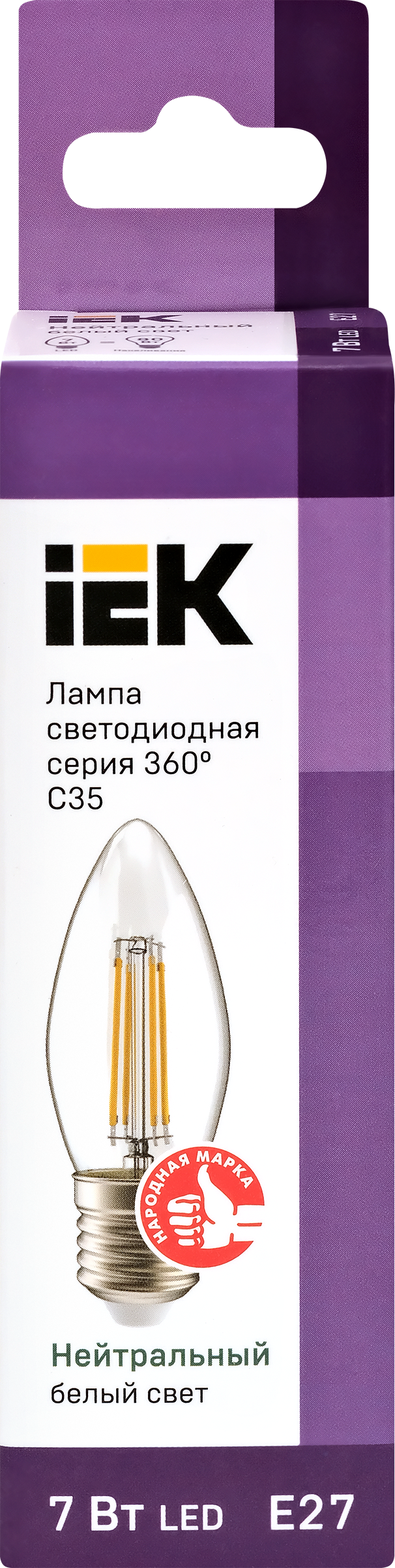 Изображение товара Лампа LED свеча 7Вт 230В E27 360 градусов 4000К IEK