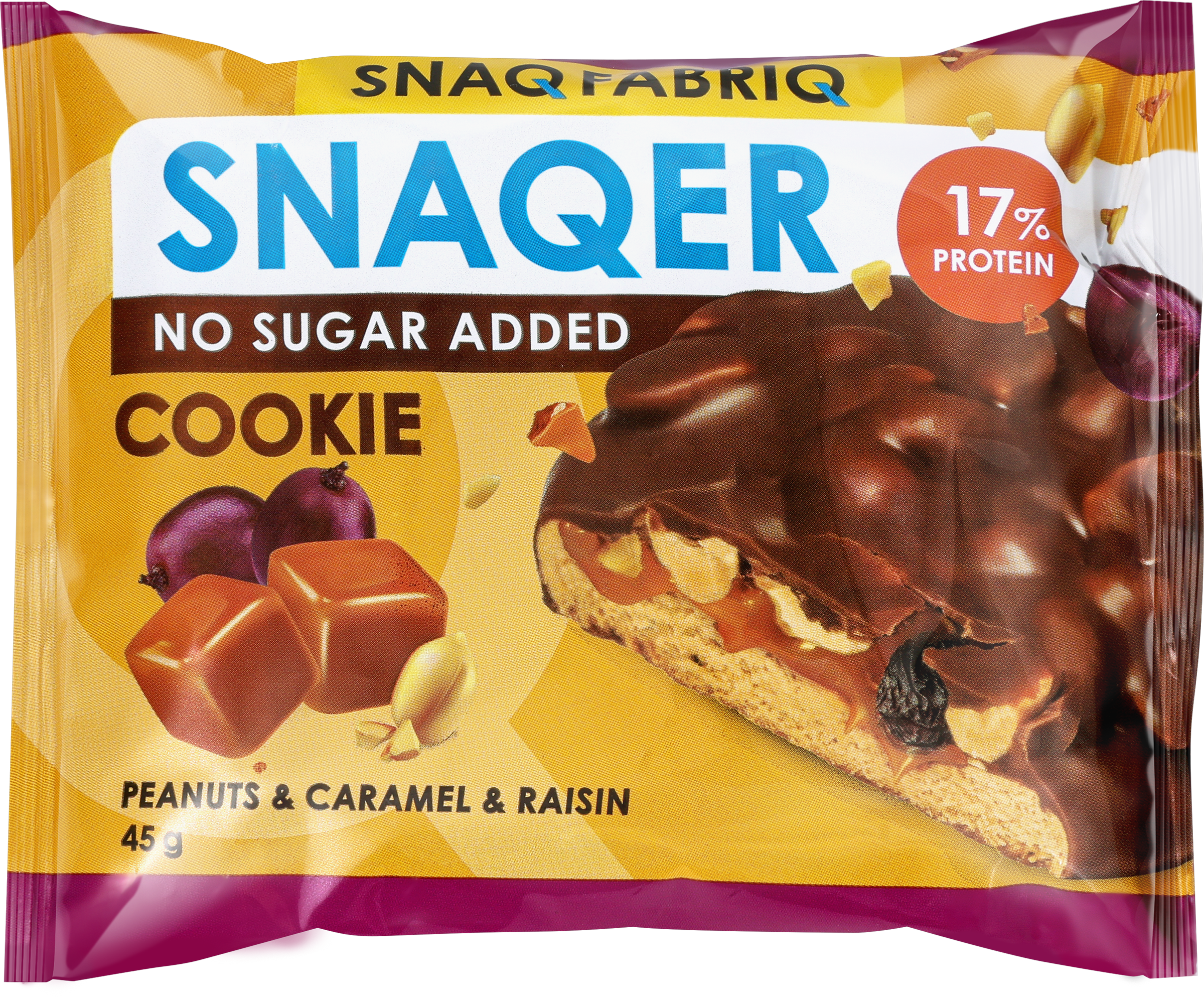 Изображение товара Печенье SNAQ FABRIQ Арахис, изюм и карамель глазированное 45г