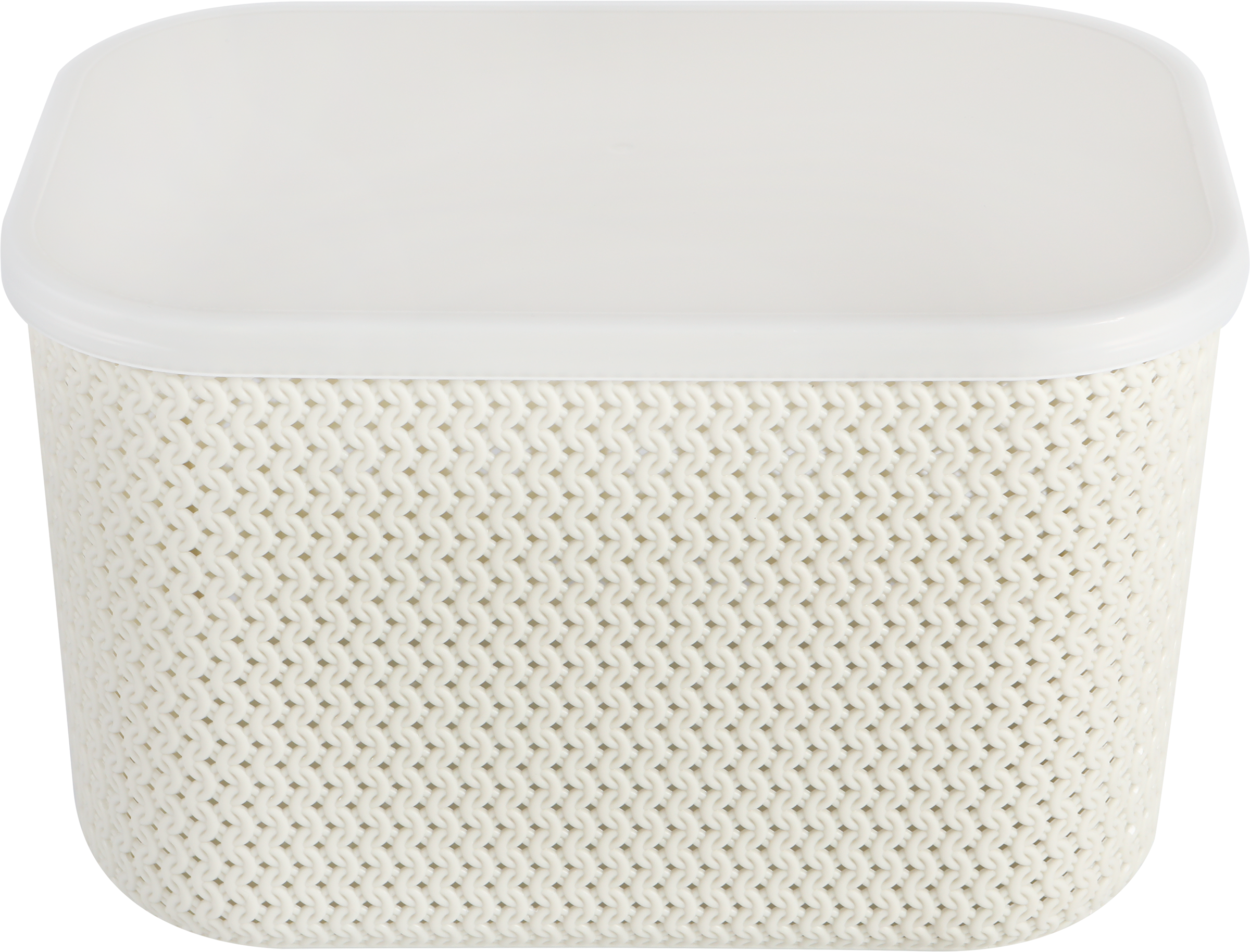 Изображение товара Корзина для хранения HOMECLUB Knit 25,5х18х16см с крышкой из пластика