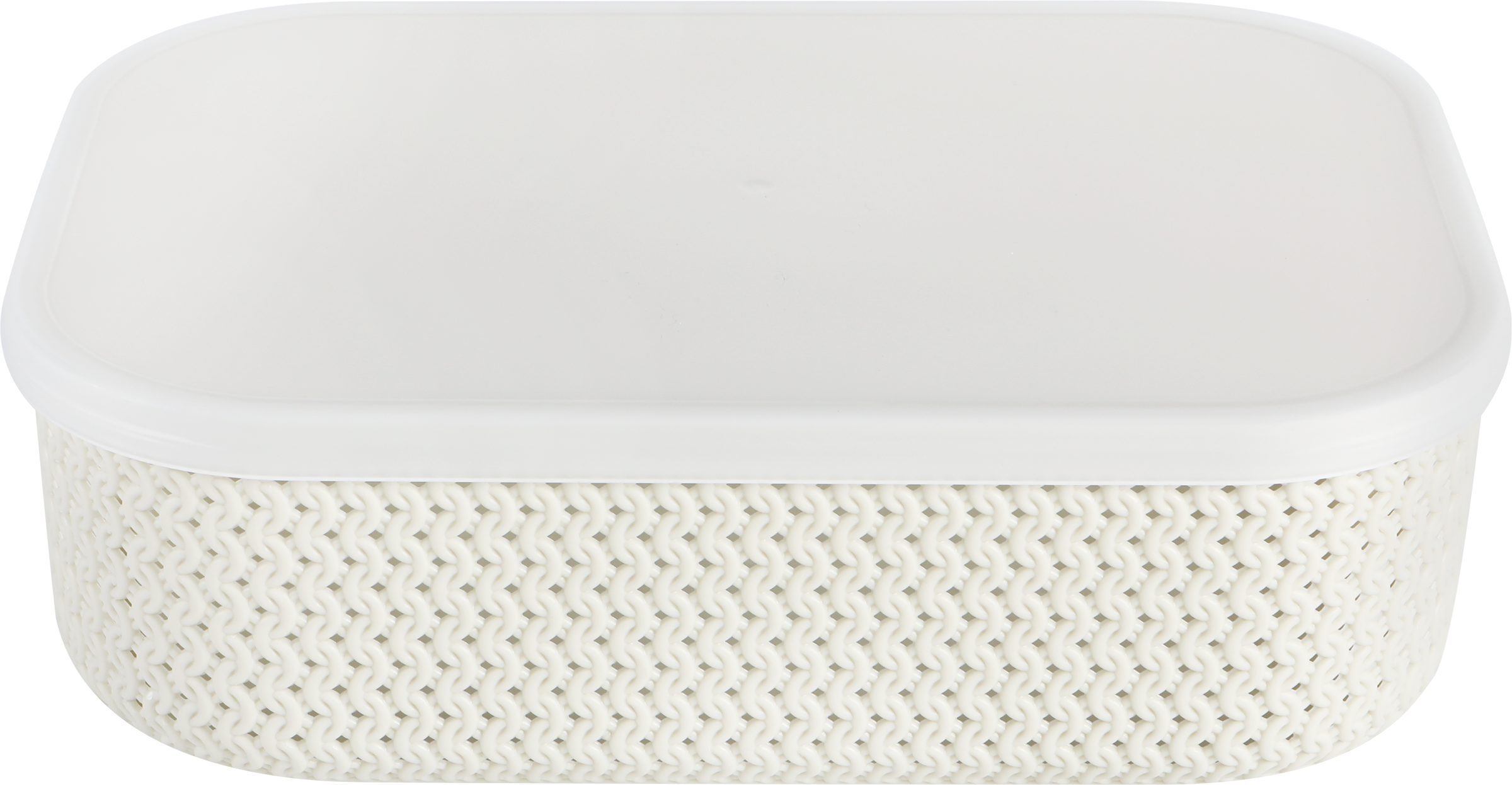 Изображение товара Корзина для хранения HOMECLUB Knit 25,5х18х8см, с крышкой, пластик, Арт. BA799