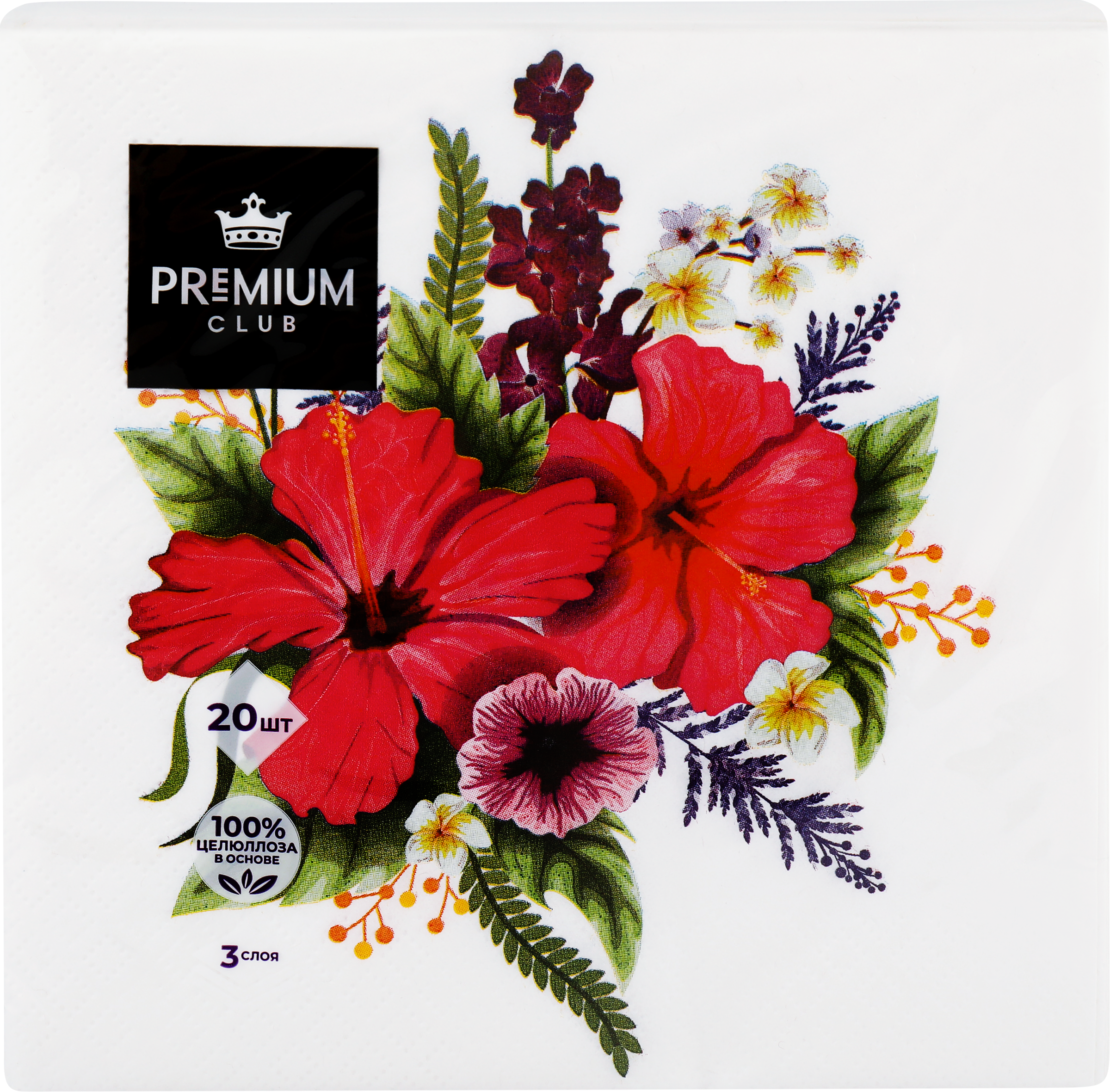 Изображение товара Салфетки бумажные PREMIUM CLUB Настроение 3-слоя 33х33 см 20 шт