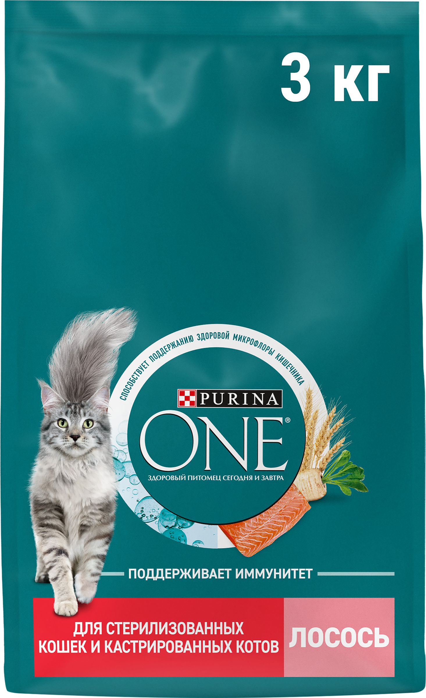 Изображение товара Корм сухой PURINA ONE Лосось для стерилизованных кошек 3кг