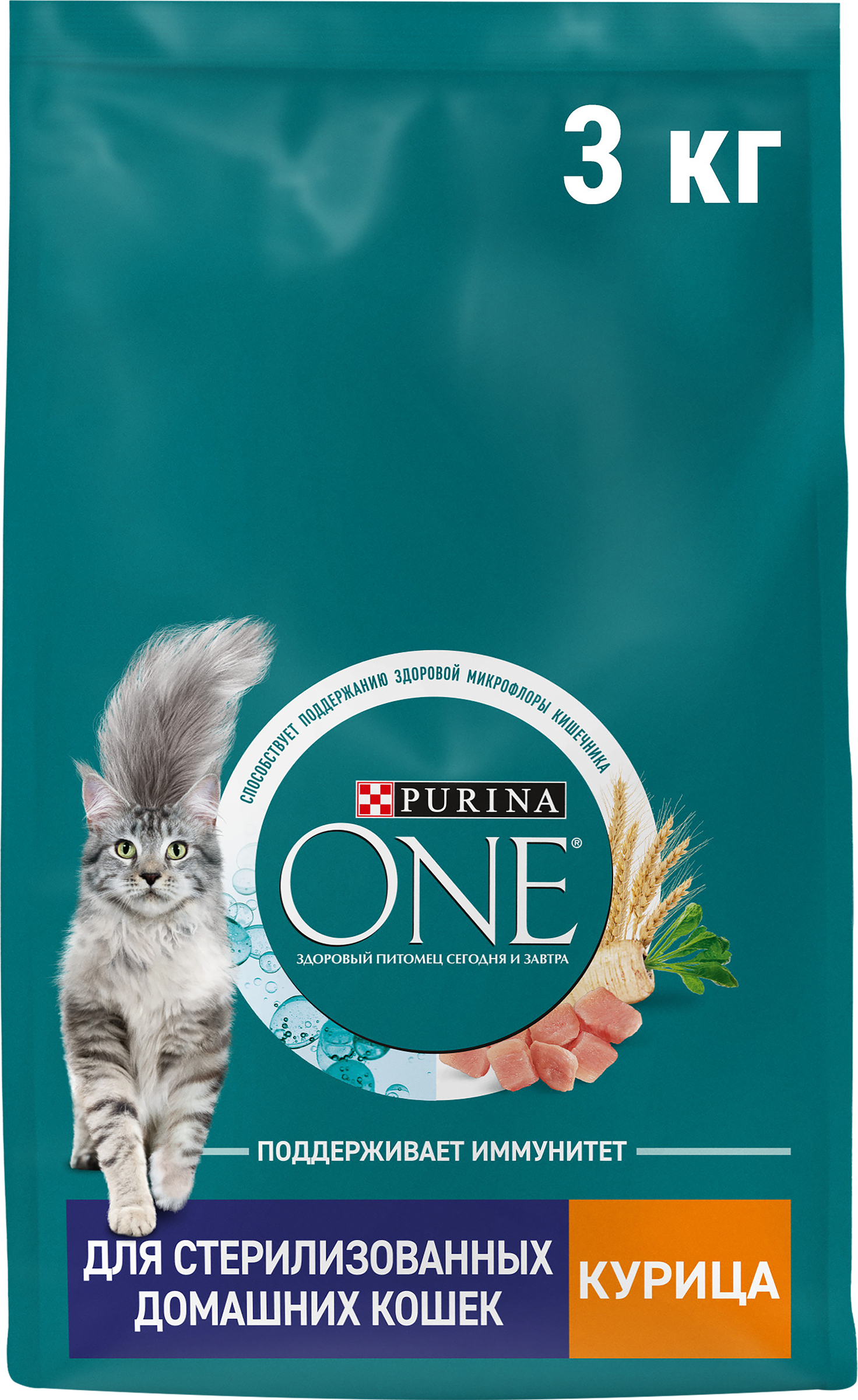 Изображение товара Корм сухой для кошек PURINA ONE Курица 3кг для стерилизованных