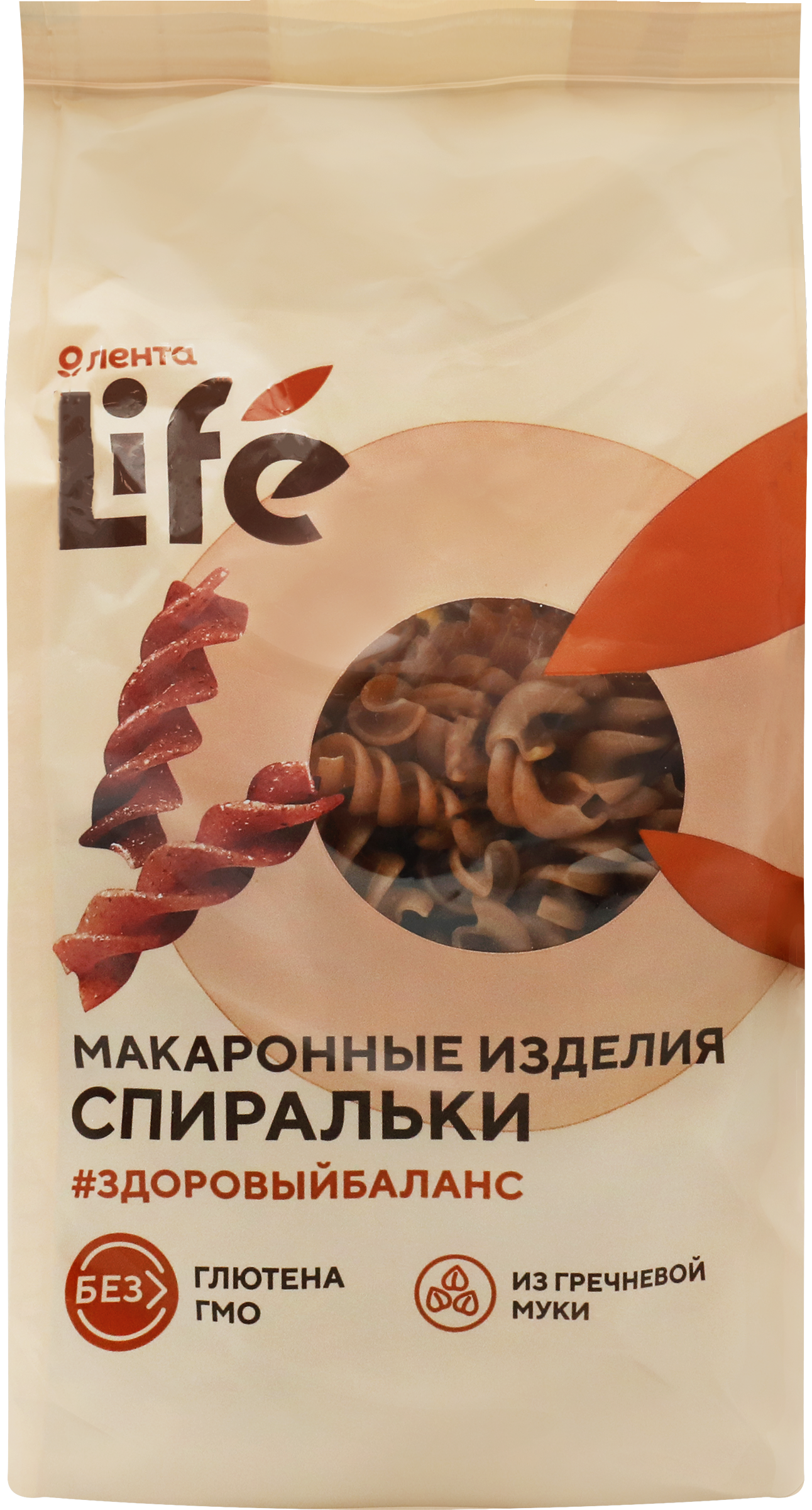 Изображение товара Макароны безглютеновые ЛЕНТА LIFE Спиральки из гречневой муки 250г