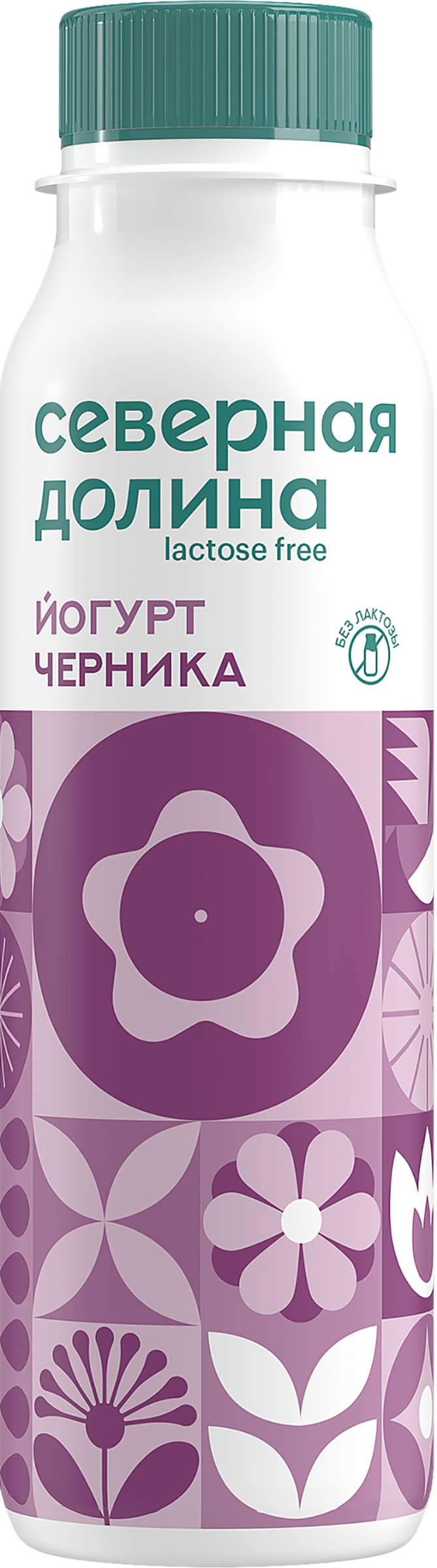Изображение товара Йогурт питьевой Черника безлактозный 2,2% 260г СЕВЕРНАЯ ДОЛИНА