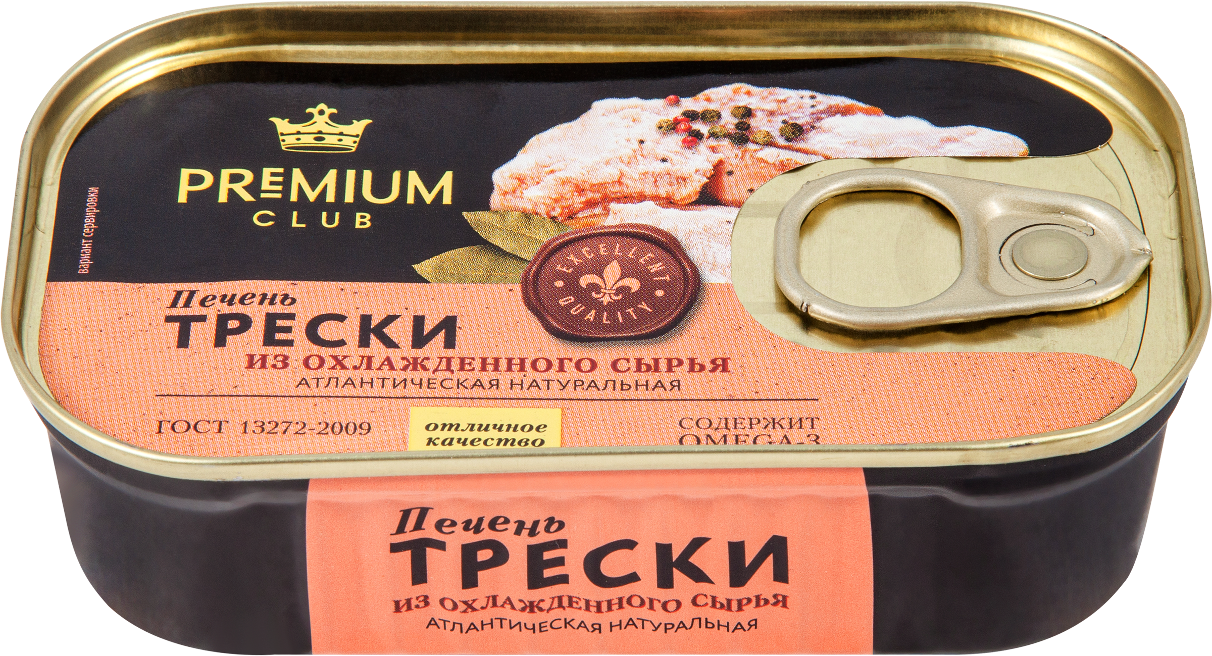 Изображение товара Печень трески Атлантической PREMIUM CLUB натуральная, 115г
