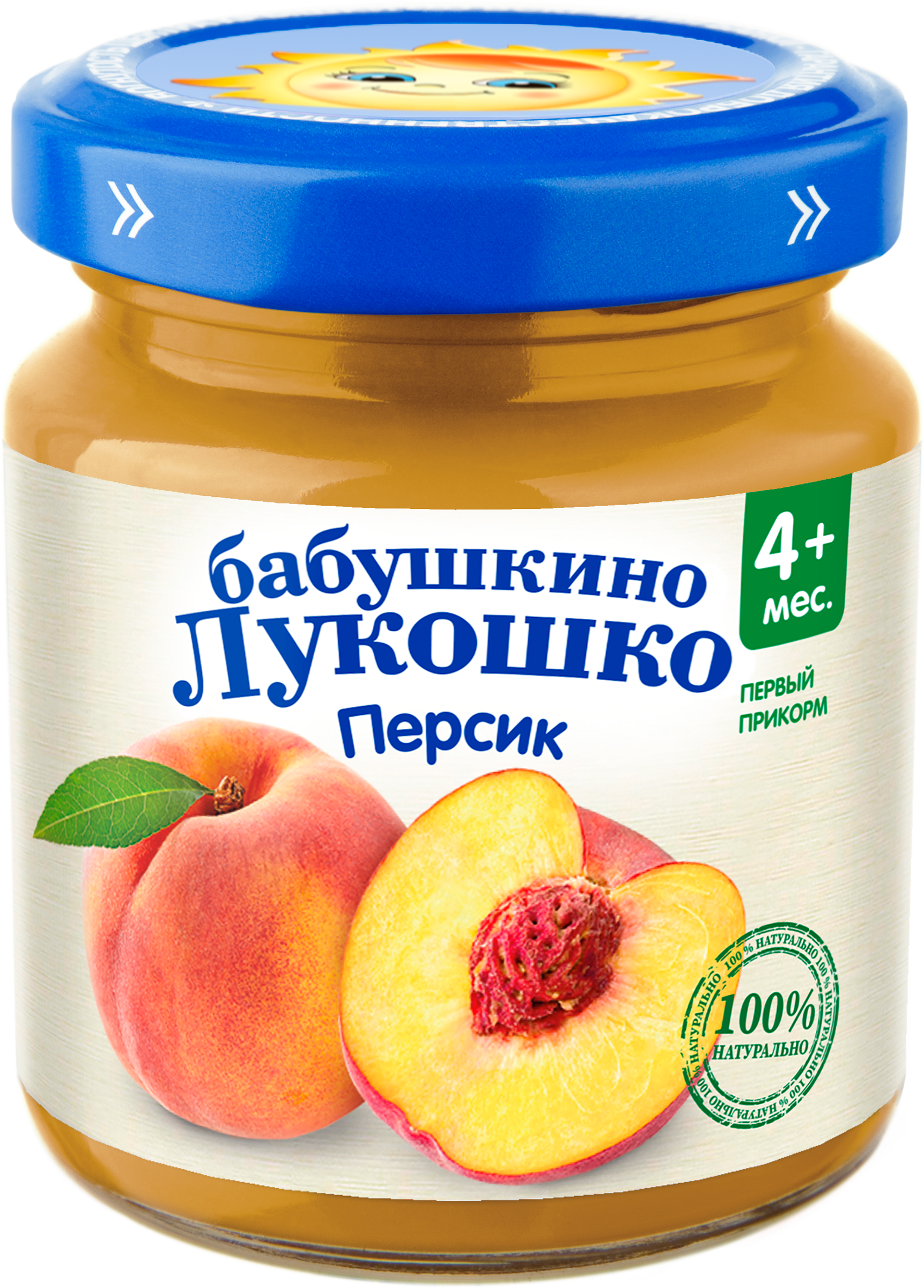 Изображение товара Пюре фруктовое БАБУШКИНО ЛУКОШКО Персик с 4 месяцев 100г натуральное