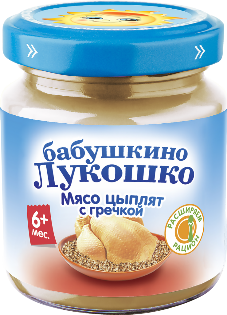 Изображение товара Пюре мясо-растительное БАБУШКИНО ЛУКОШКО Курочка Ряба с гречневой крупой 100г для детей от 6 месяце