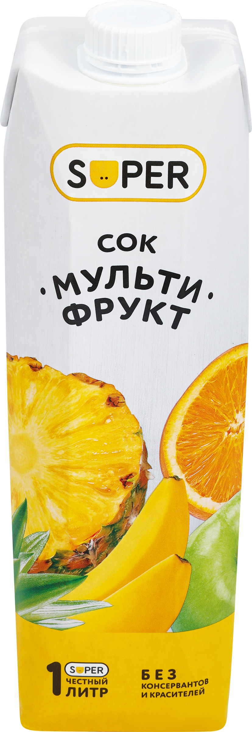 Изображение товара Натуральный сок MULTIFRUIT 1л SUPER с витаминами и без добавок