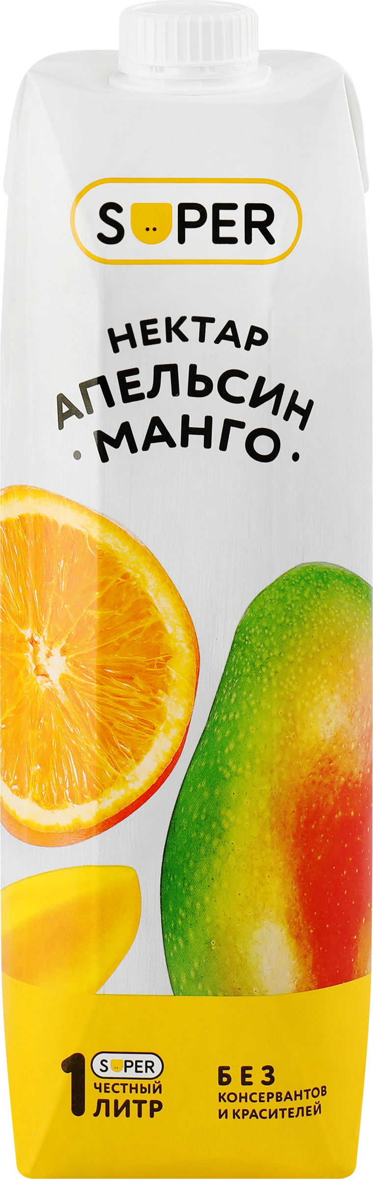 Изображение товара Нектар SUPER Манго, апельсин, 1 л - освежающий напиток
