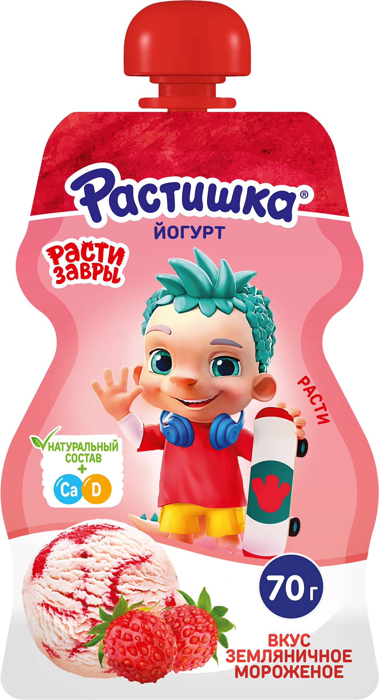 Изображение товара Йогурт питьевой РАСТИШКА Земляничное мороженое 2,6%, без змж, 70г