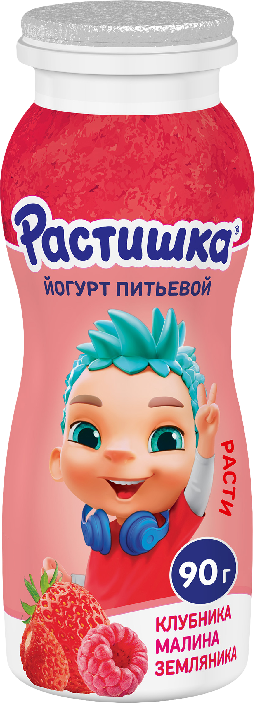 Изображение товара Йогурт питьевой РАСТИШКА Клубника, малина, земляника 1,6%, без змж, 90г