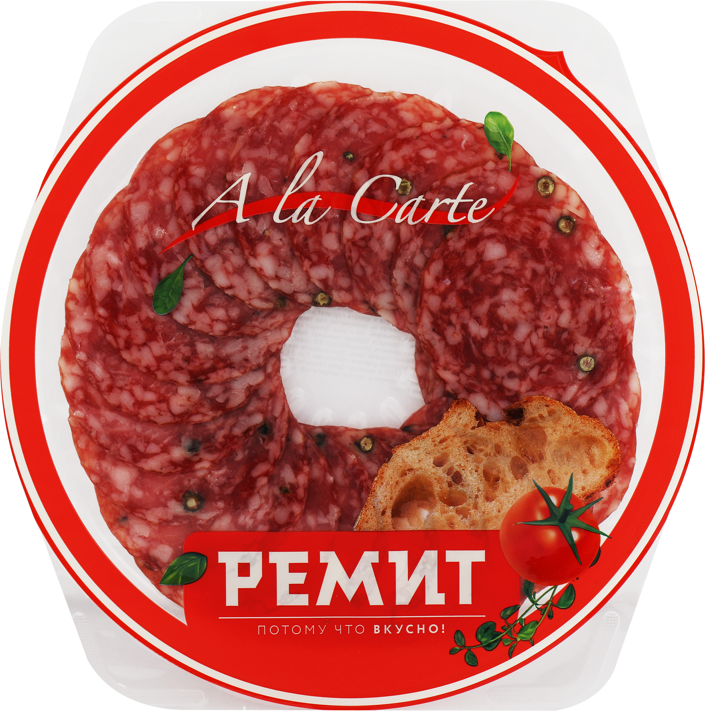 Изображение товара Колбаса сырокопченая РЕМИТ Salsa полусухая, нарезка, 80г