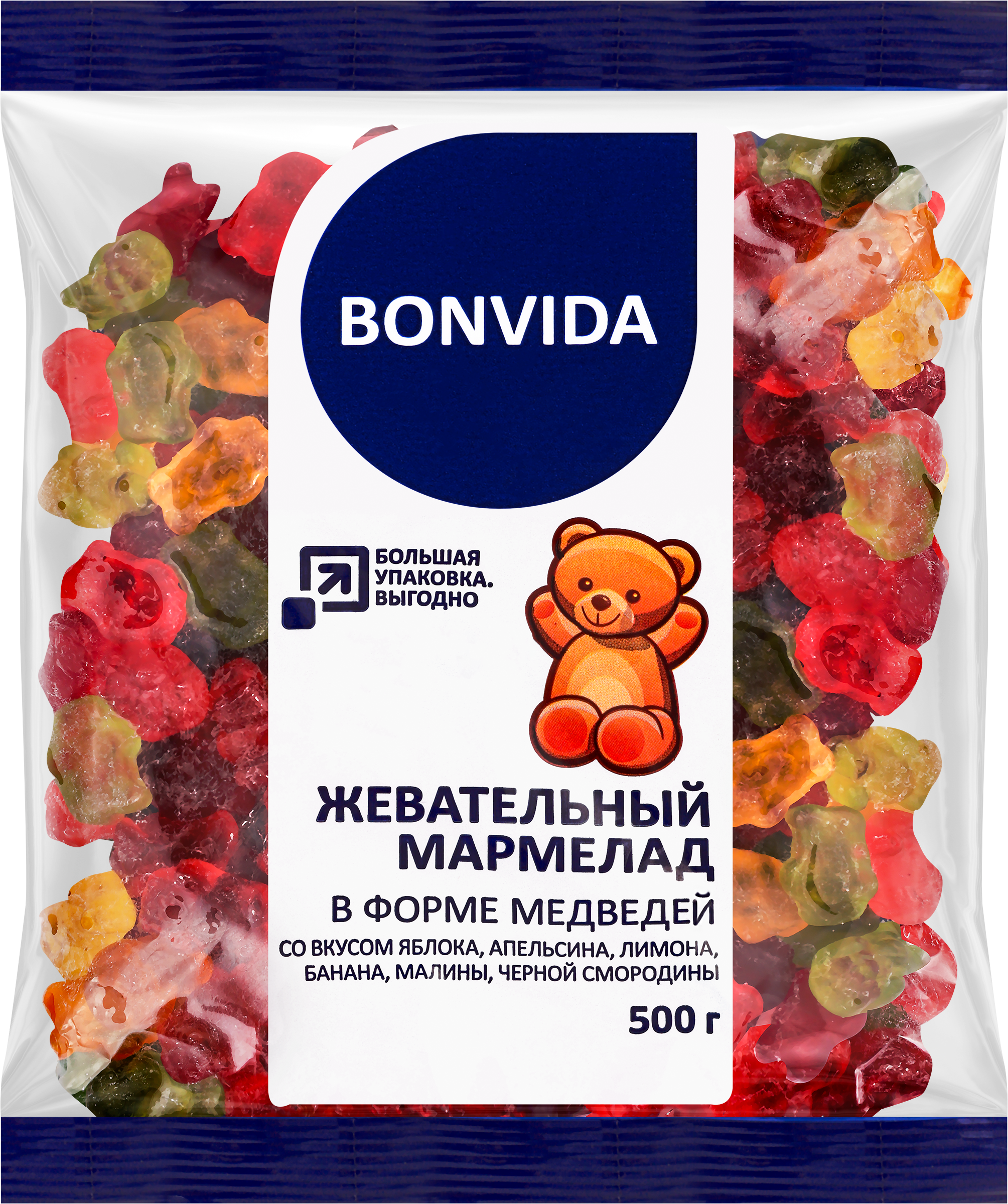 Изображение товара Мармелад жевательный BONVIDA в форме медведей, 500г
