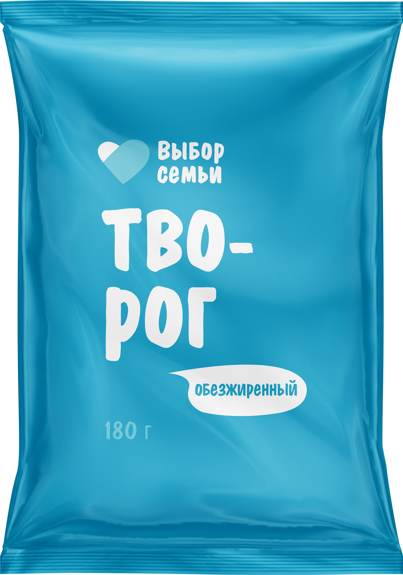 Изображение товара Творог обезжиренный ВЫБОР СЕМЬИ без заменителей, 180 г