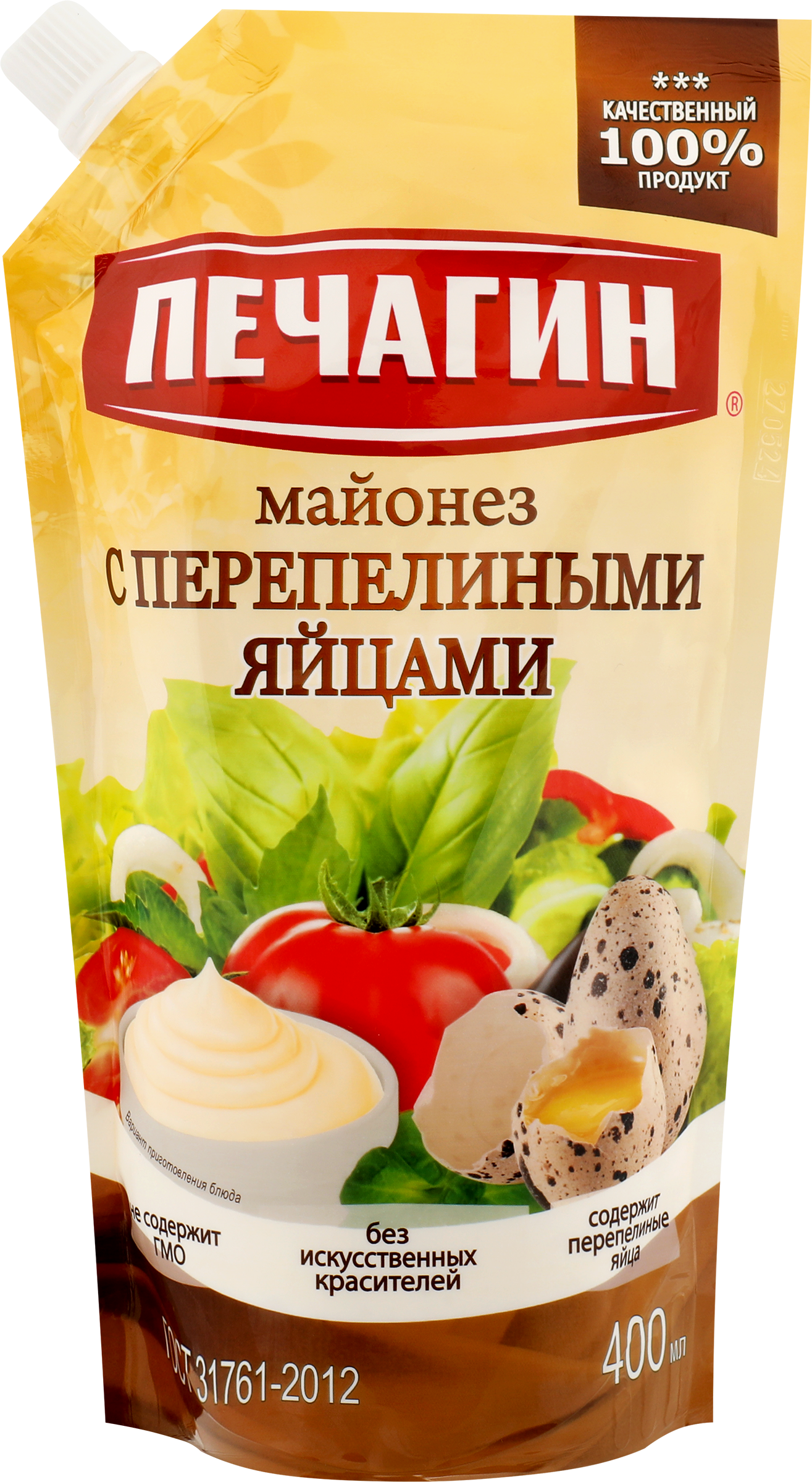 Изображение товара Майонез ПЕЧАГИН с перепелиными яйцами 50% 400мл - натуральный соус высокого качества