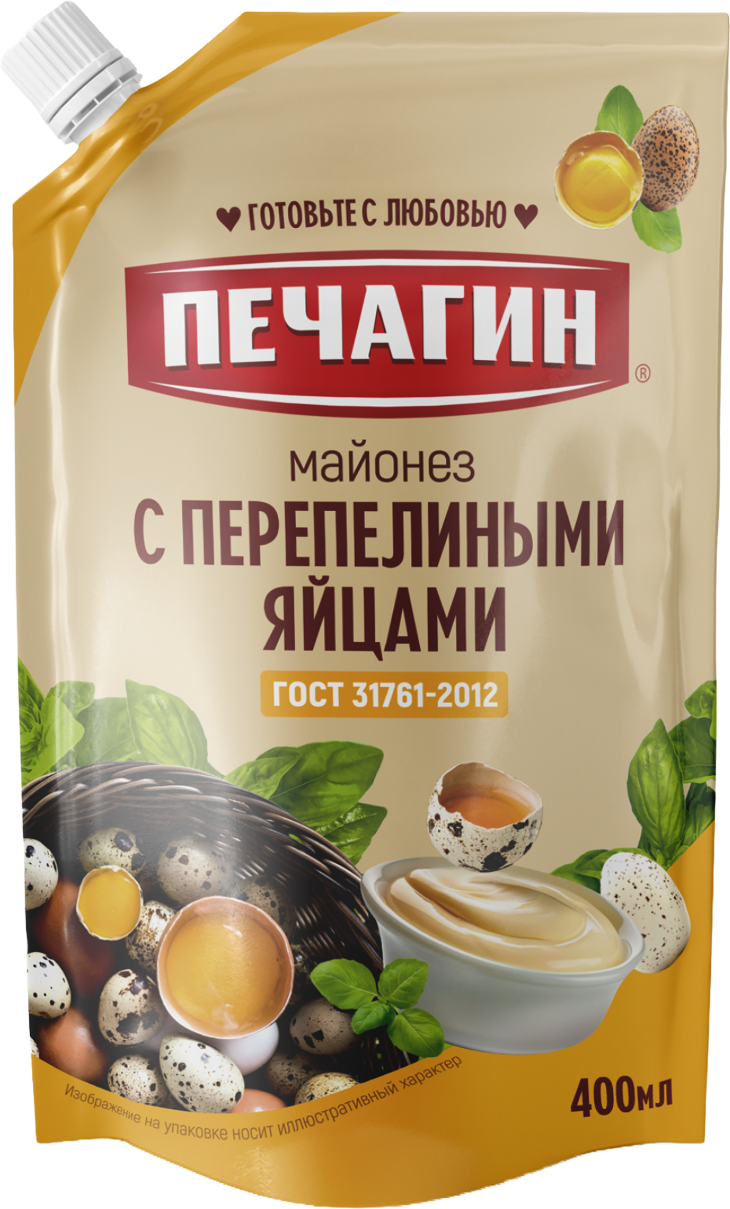 Изображение товара Майонез ПЕЧАГИН с перепелиными яйцами 50% 400мл - натуральный соус высокого качества
