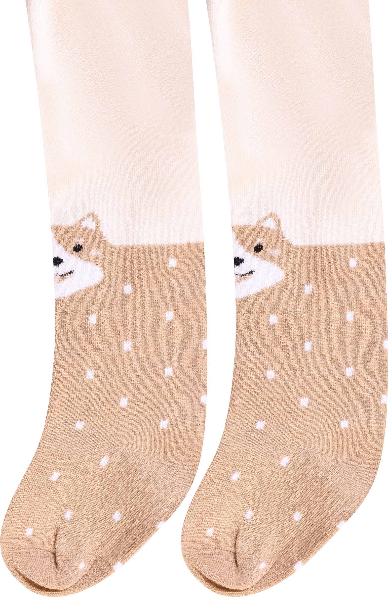 Изображение товара Детские колготки LITTLE TIMES с дизайном корги, хлопок, 62-86 рост