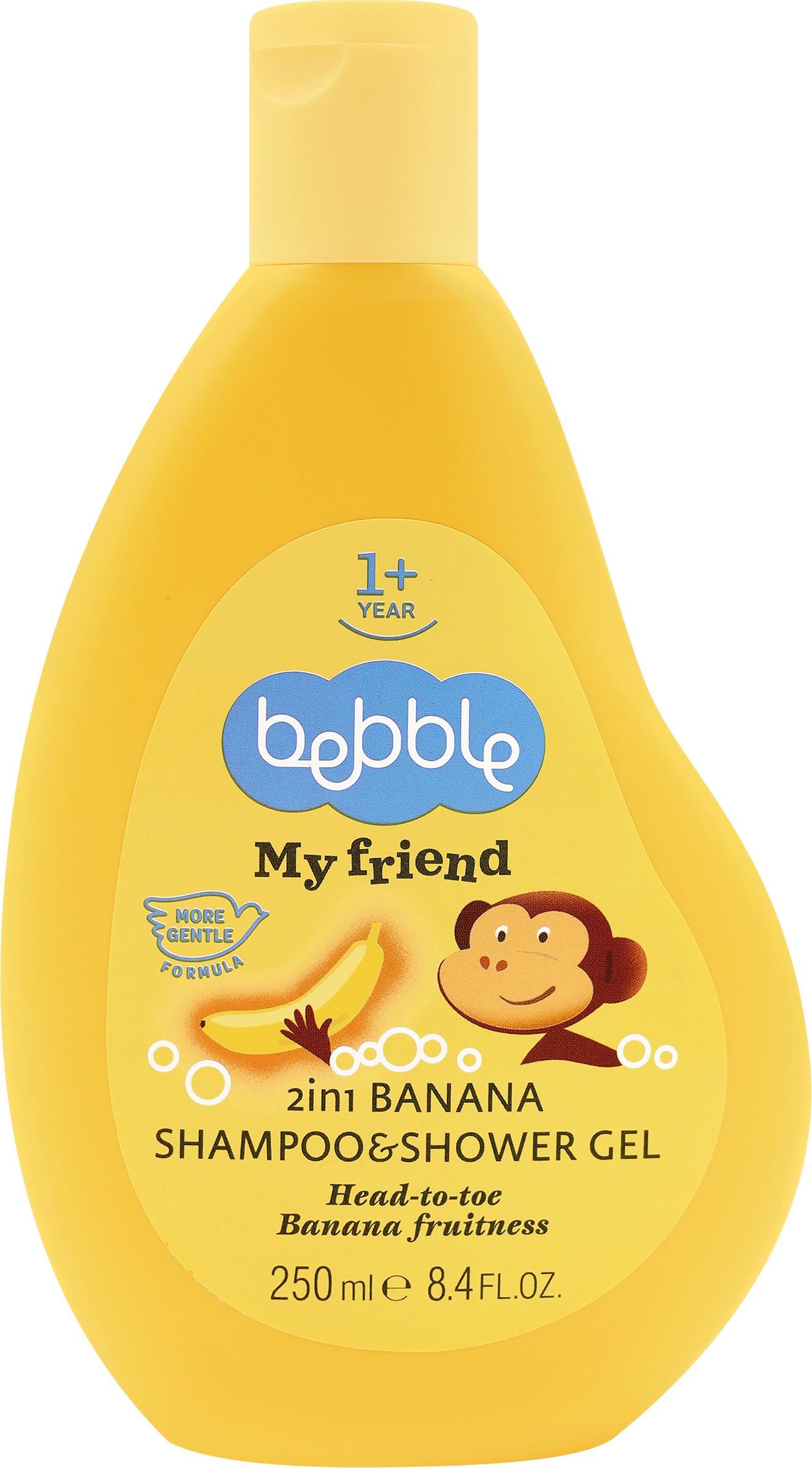 Изображение товара Детский шампунь гель 2в1 с ароматом банана BEBBLE My Friend 250мл
