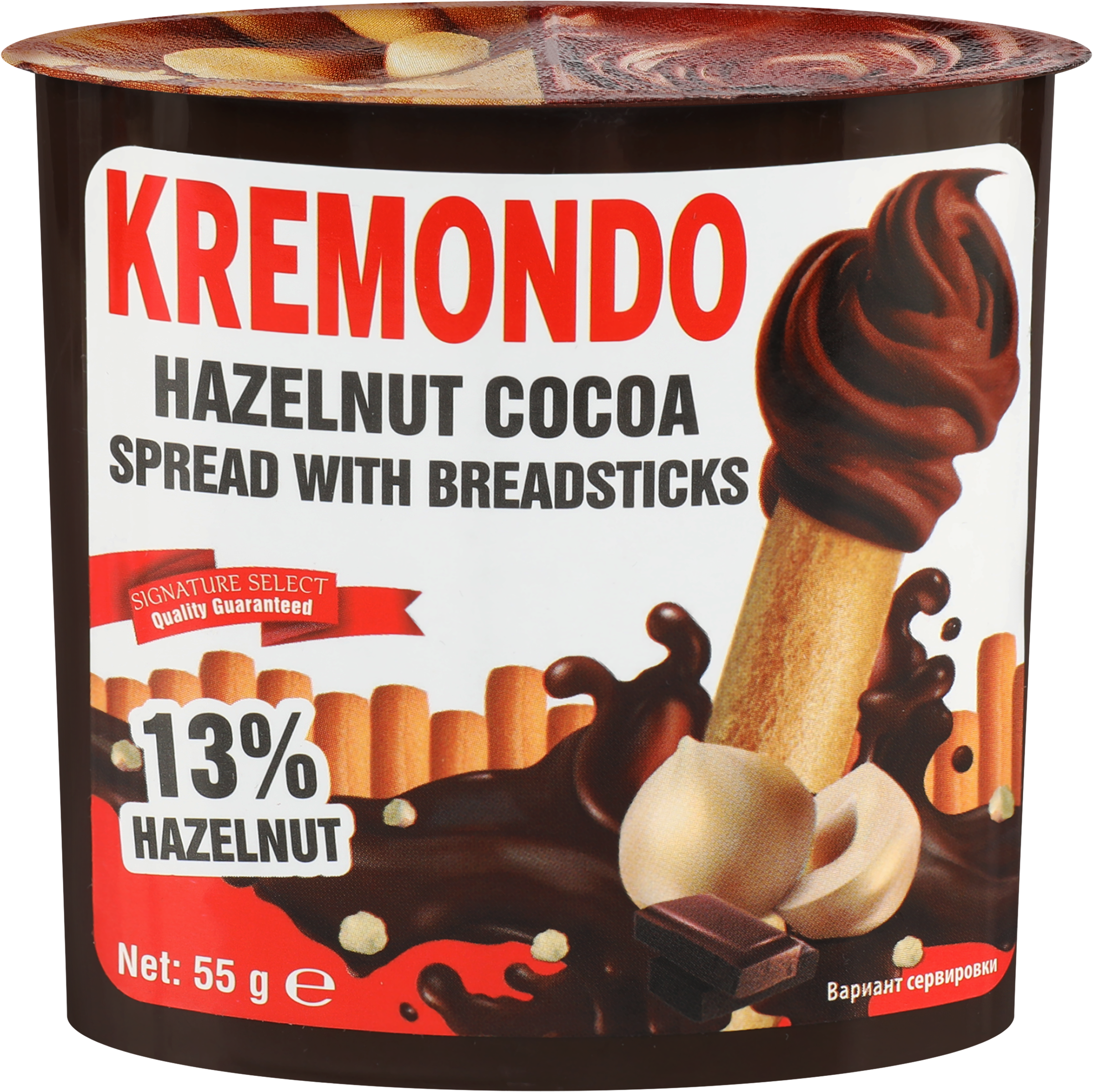 Изображение товара Паста ореховая KREMONDO с хлебными палочками, 55г