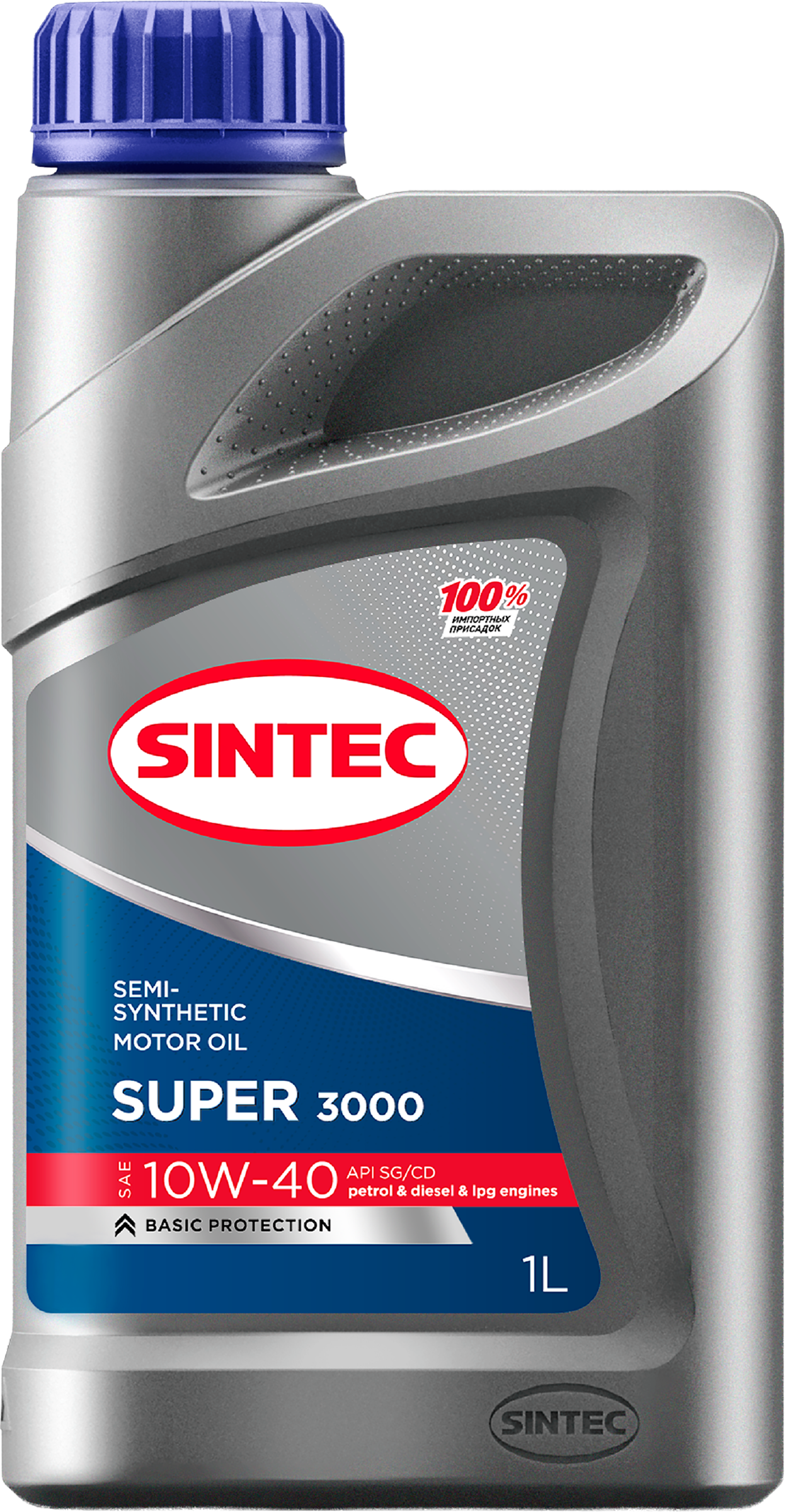 Изображение товара Масло моторное SINTEC Super 3000 10W-40 SG/CD, 1л, полусинтетика