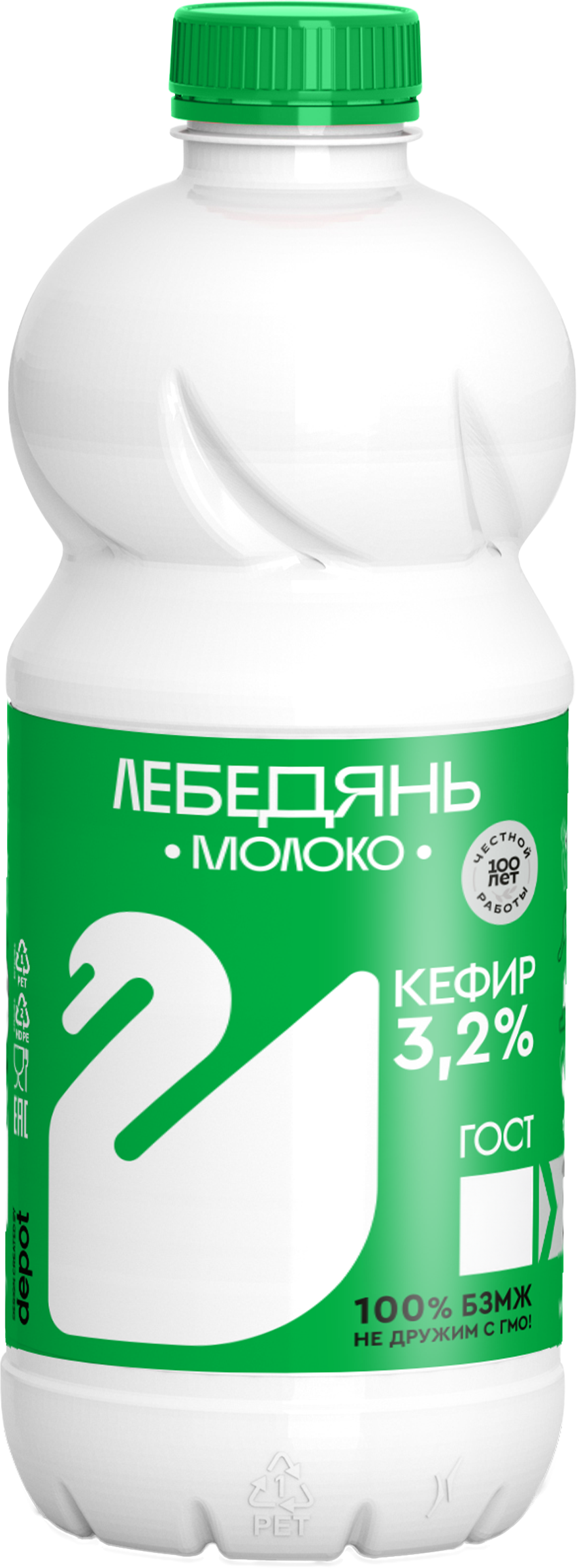 Изображение товара Кефир ЛЕБЕДЯНЬМОЛОКО 3,2%, без змж, 900г