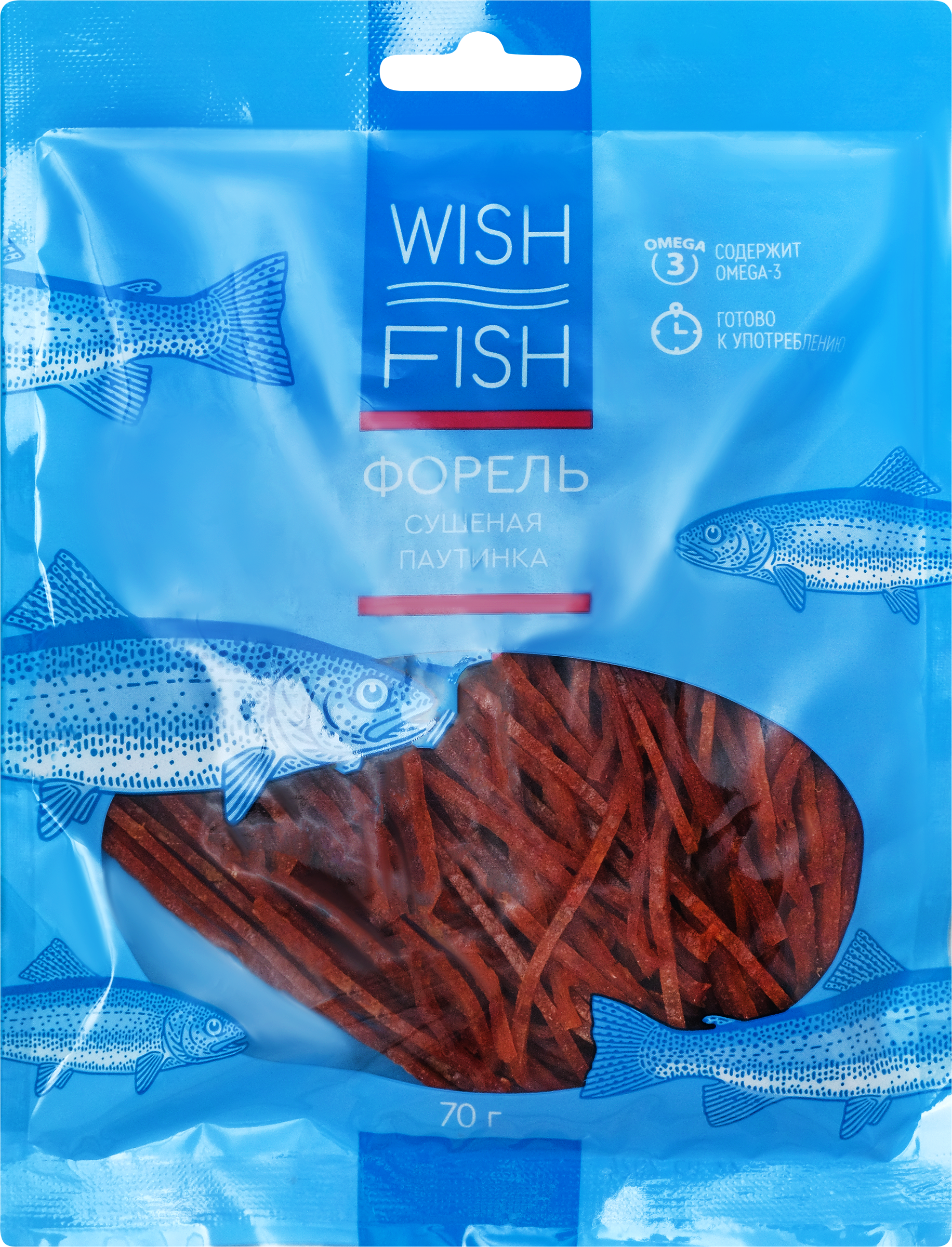 Изображение товара Форель сушеная WISH FISH паутинка 70г - качественная закуска из рыбы