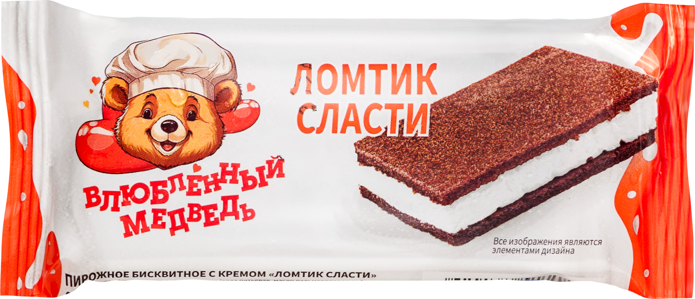 Изображение товара Пирожное бисквитное ЛОМТИК СЛАСТИ с кремом, 28г