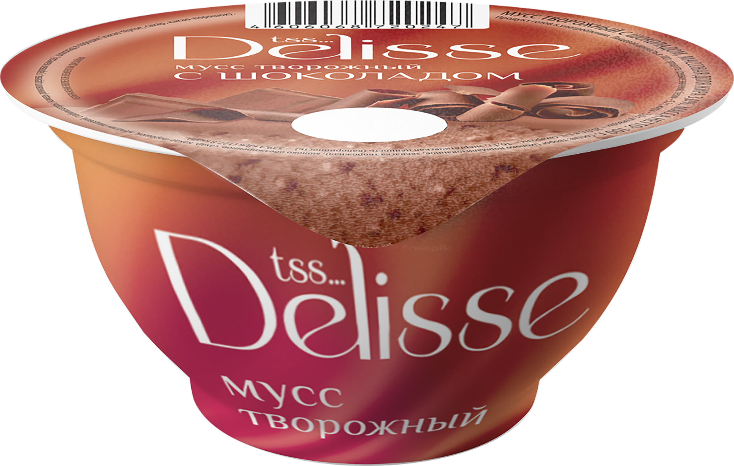 Изображение товара Мусс творожный DELISSE с шоколадом 3% 100г натуральный десерт без змж
