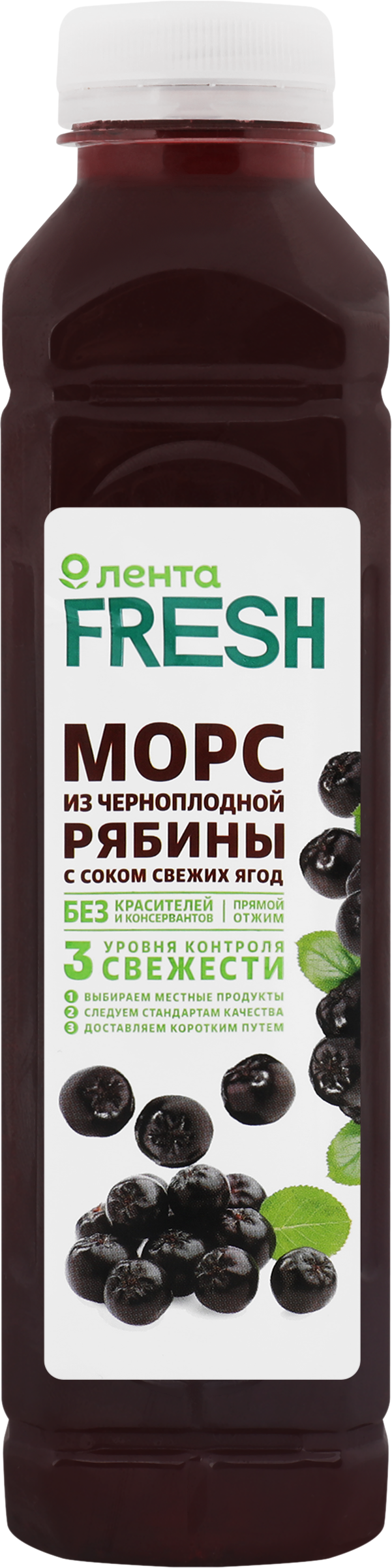 Изображение товара Морс ЛЕНТА FRESH из черноплодной рябины 500мл натуральный освежающий напиток