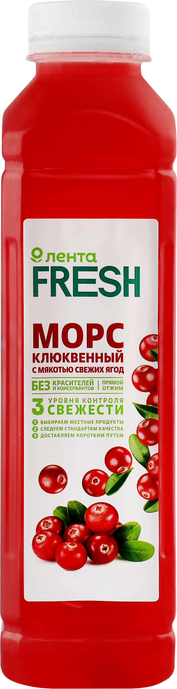 Изображение товара Морс ЛЕНТА FRESH клюквенный 500 мл натуральный освежающий напиток